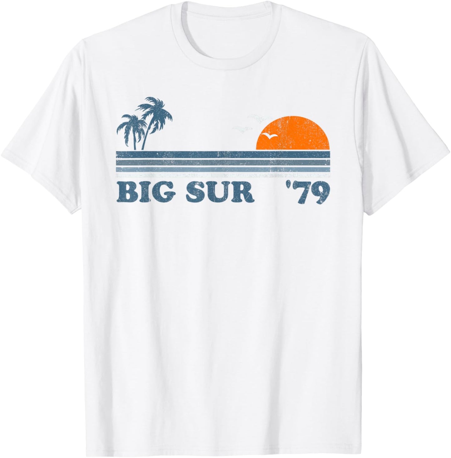 Vintage Big Sur California Retro Sun Beach Surfing 70's Gift T-Shirt - T-Shirt | White