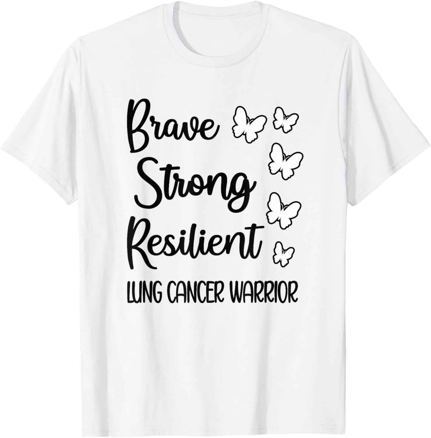 Lung Cancer Warrior White Ribbon Lung Cancer Fighter T-Shirt - T-Shirt | White