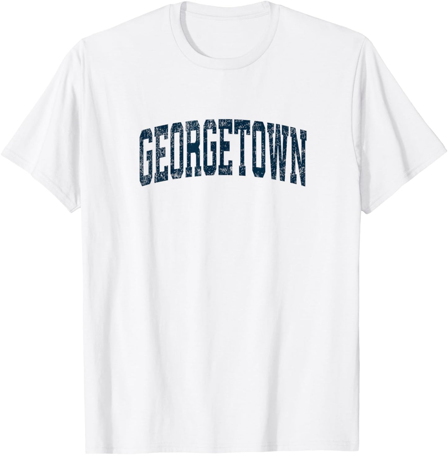 Georgetown Michigan MI Vintage Athletic Sports Navy Design T-Shirt - T-Shirt | White