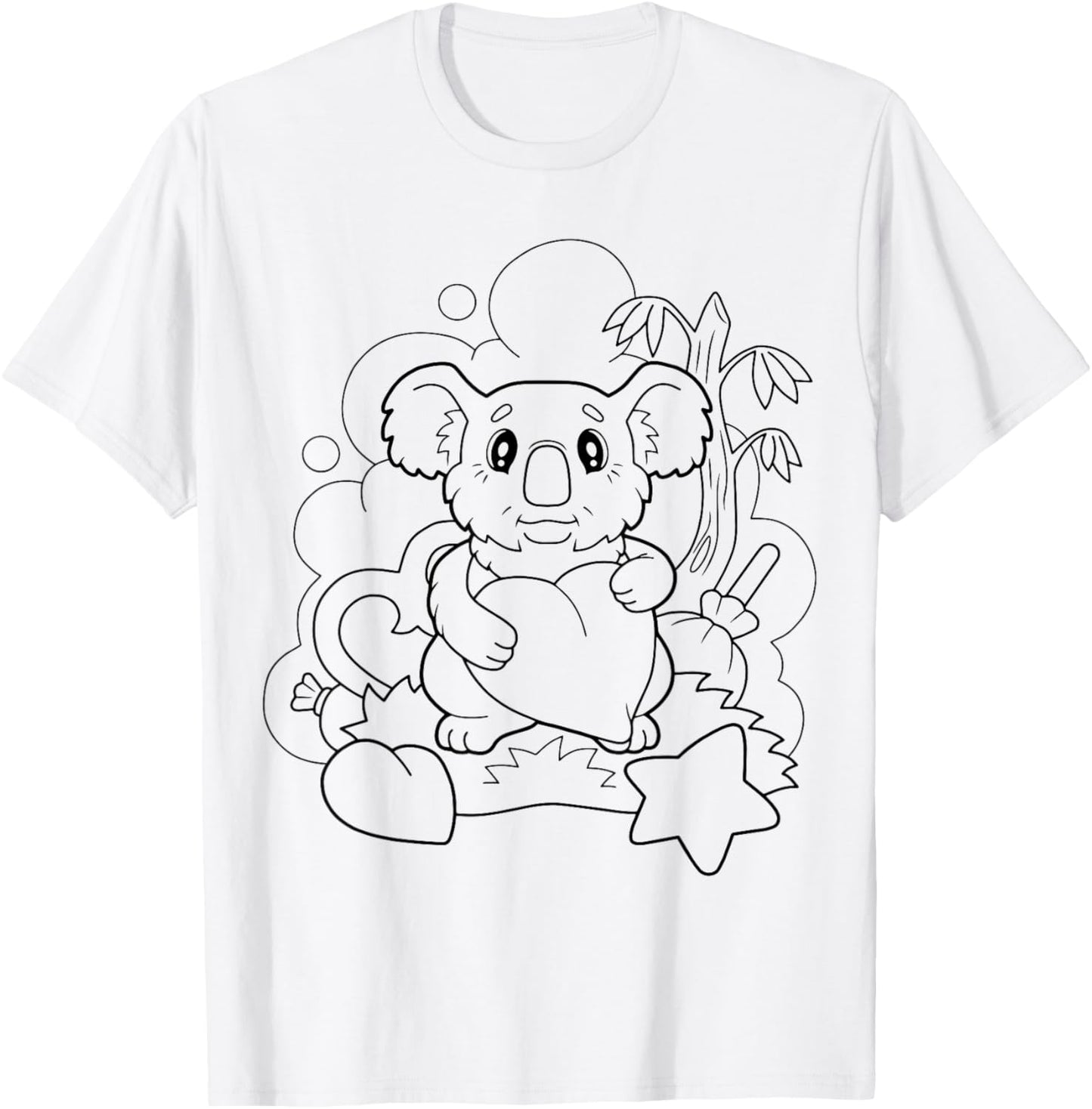 Cute koala bear to paint and color in for children T-Shirt - T-Shirt | White