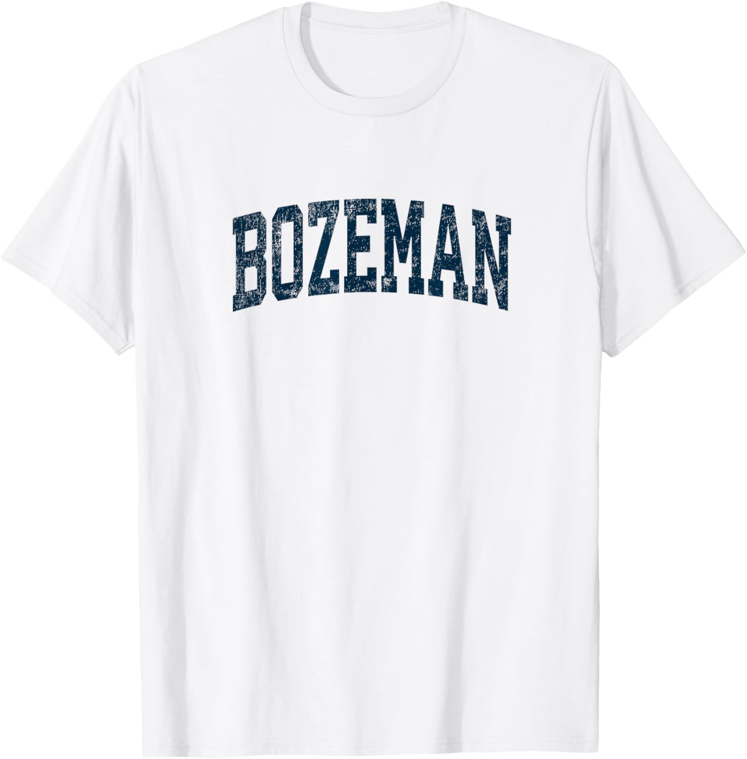 Bozeman Montana MT Vintage Athletic Sports Navy Design T-Shirt - T-Shirt | White