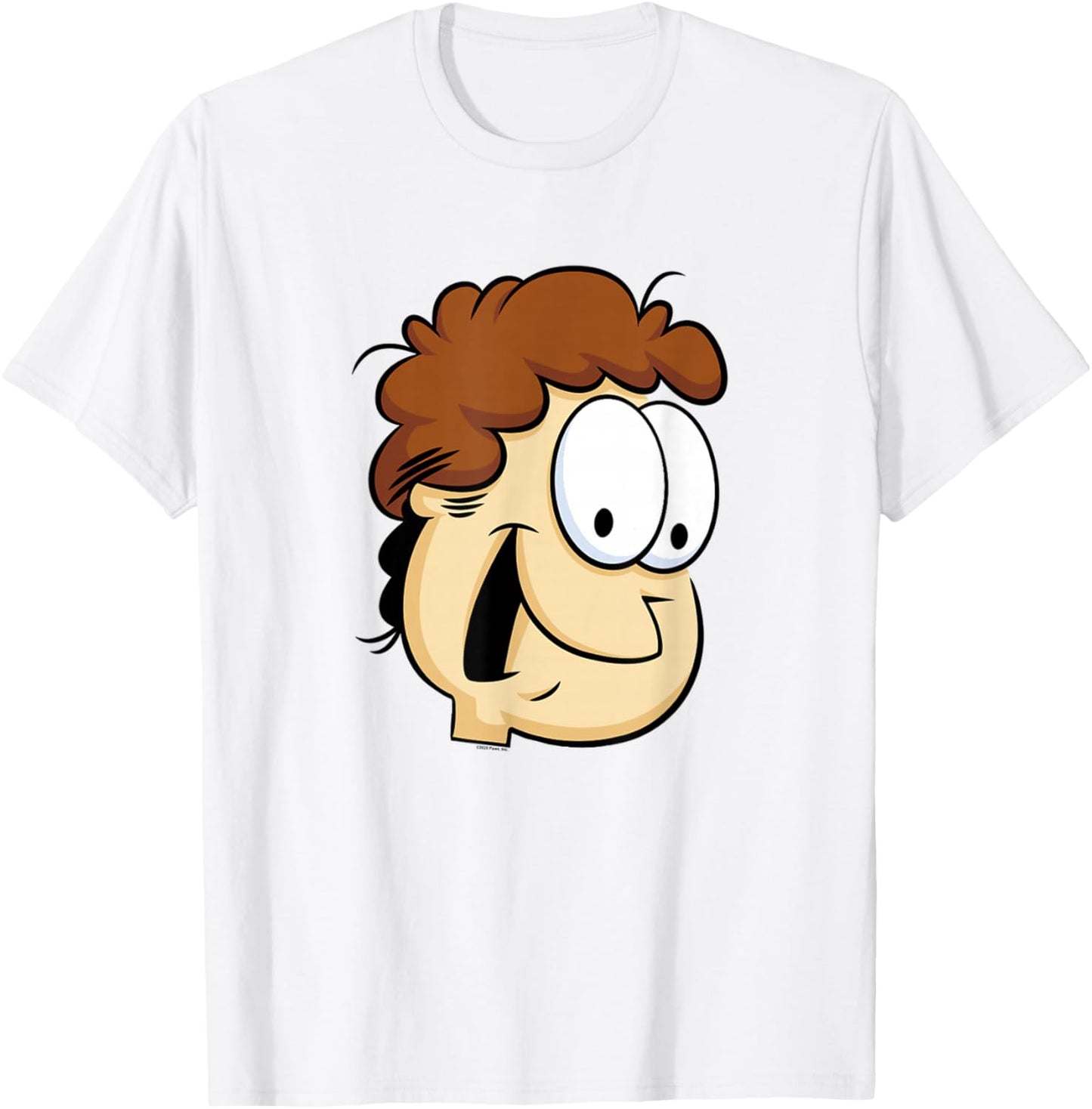 Garfield Jon Arbuckle Big Face T-Shirt - T-Shirt | White