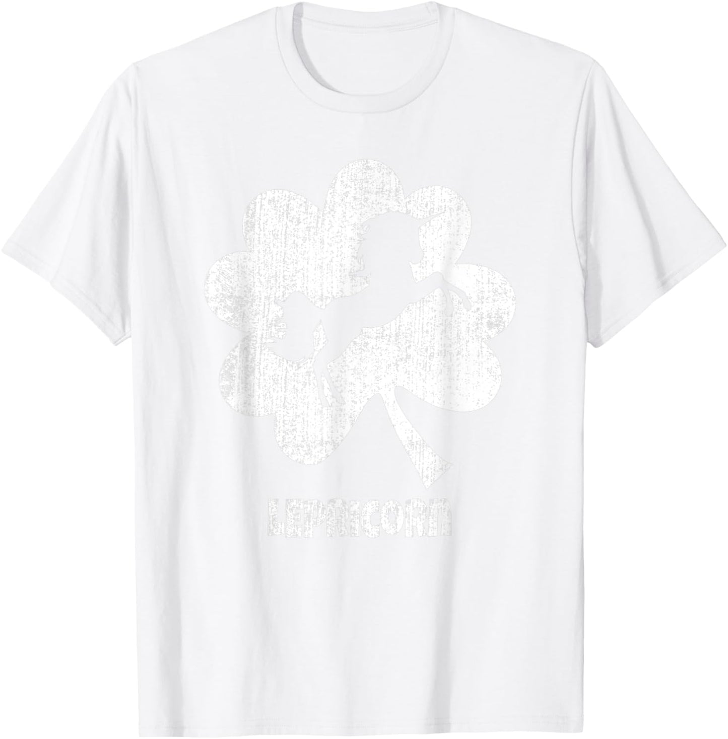 Unicorn St Patricks Day Lepricorn Silhouette Girl Women T-Shirt - T-Shirt | White