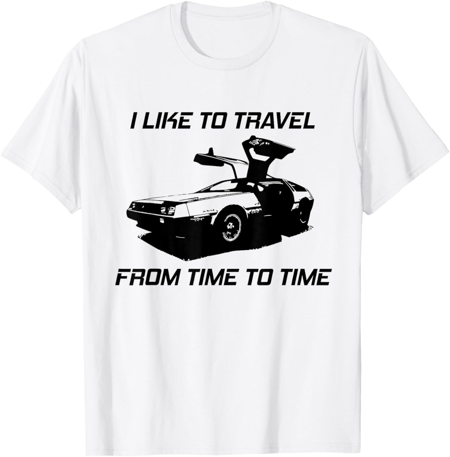 I Like To Travel From Time To Time. Funny Retro Car Vacation T-Shirt - T-Shirt | White