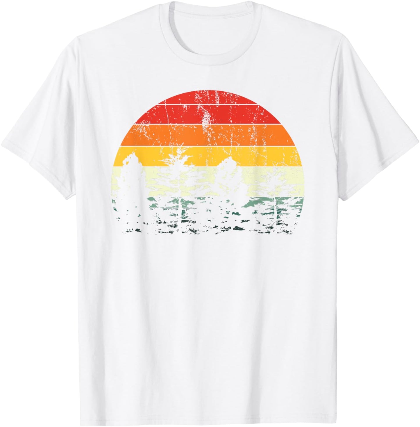 Outdoor Trees Wildlife Retro Nature Forest T-Shirt - T-Shirt | White