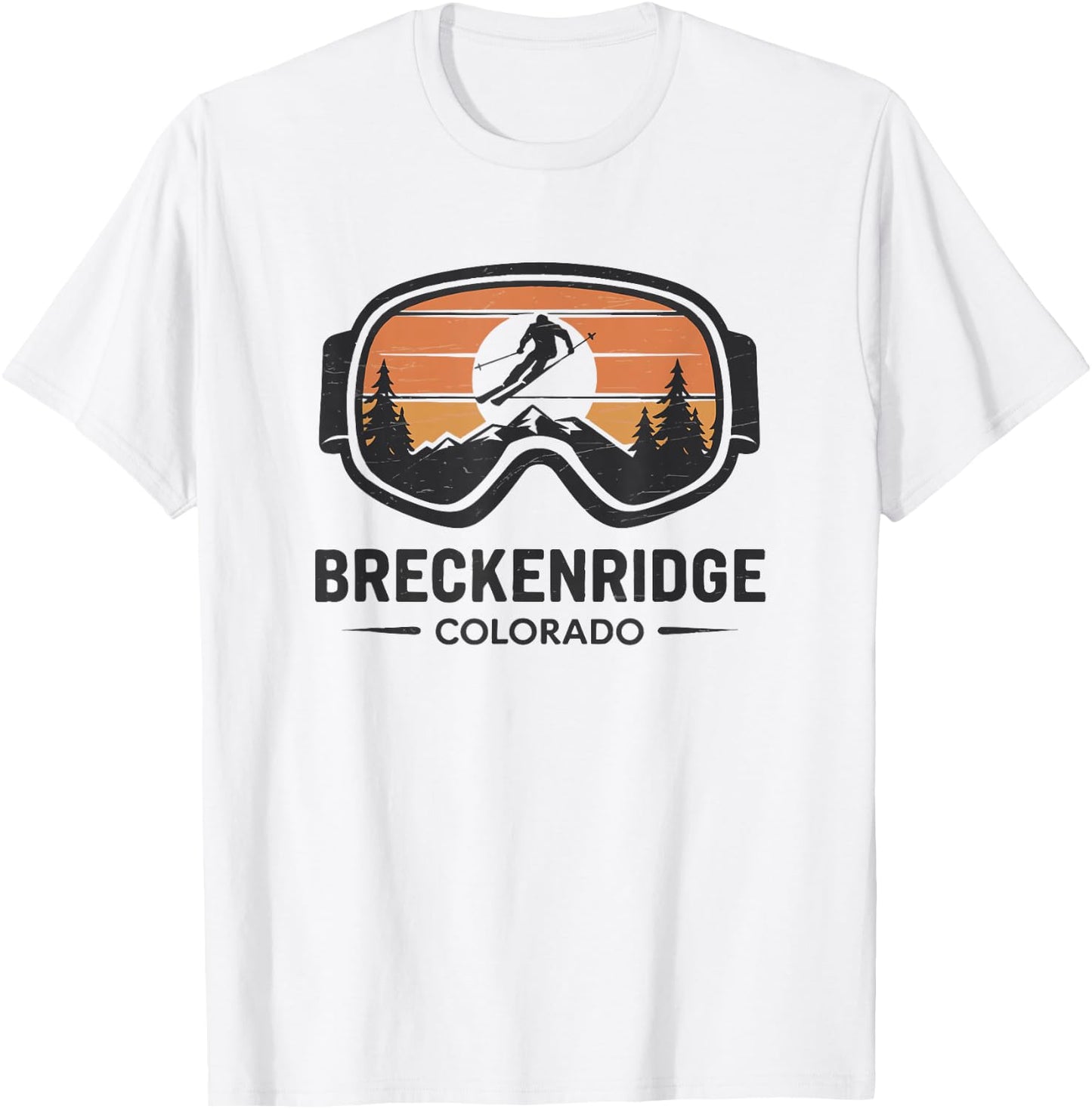 Breckenridge Colorado Ski Resort Retro Ski T-Shirt - T-Shirt | White