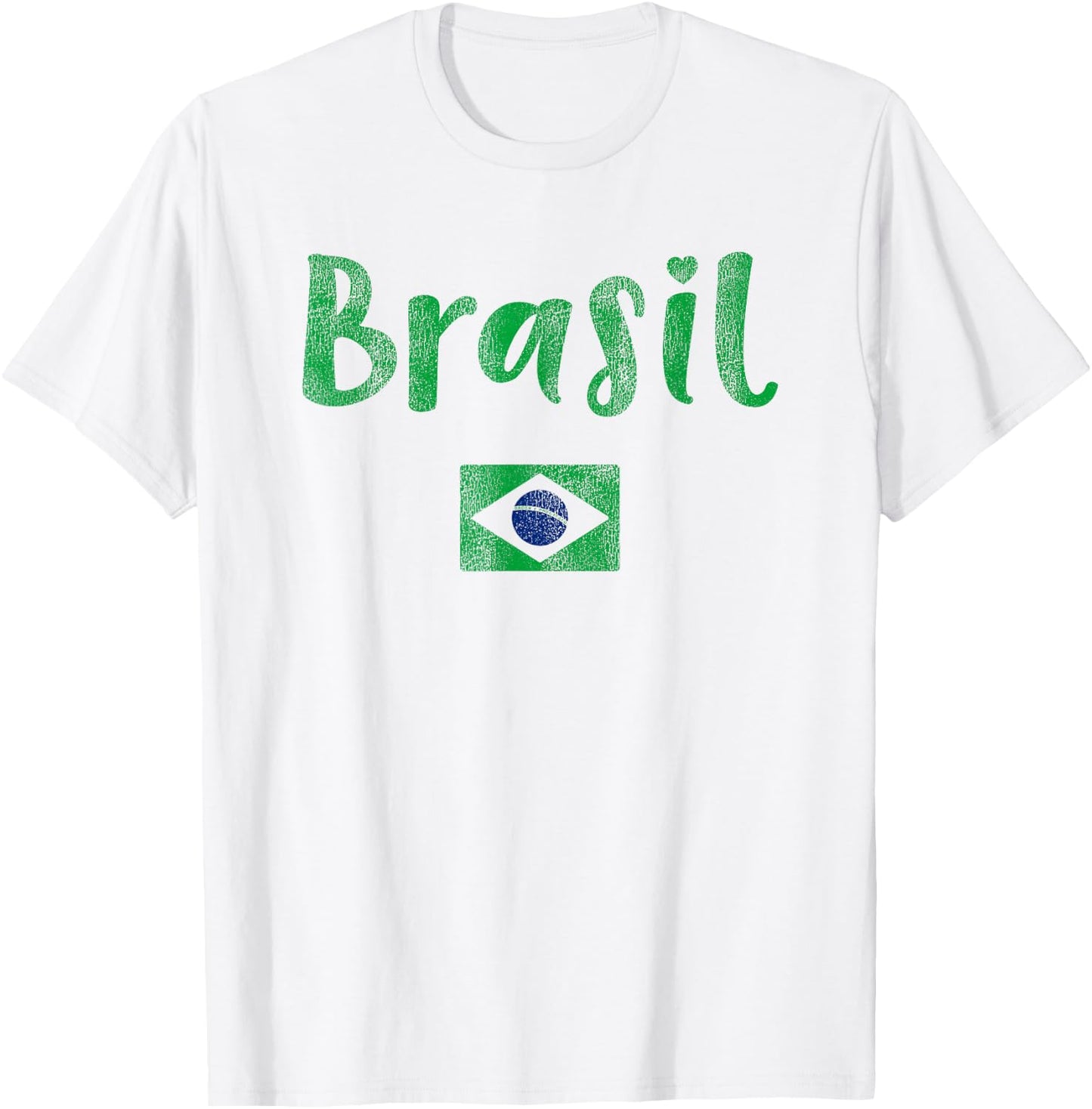 Retro Brazilian Flag of Brazil Souvenir Brasil Girls Women T-Shirt - T-Shirt | White