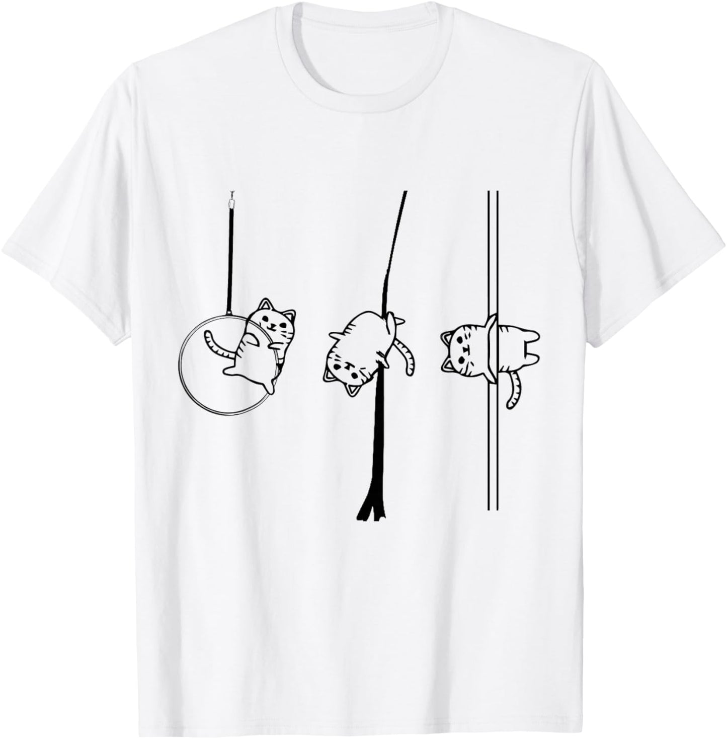 Circus Aerialist cat Aerialist Yogi Dancer Aerial Hoop Lover T-Shirt - T-Shirt | White