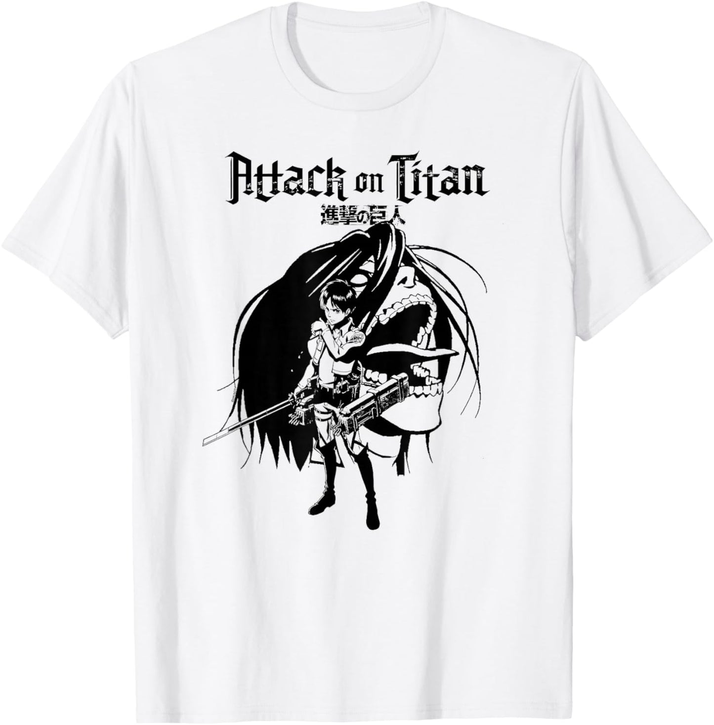 Attack on Titan Eren and Titan Anime Silhouette T-Shirt - T-Shirt | White
