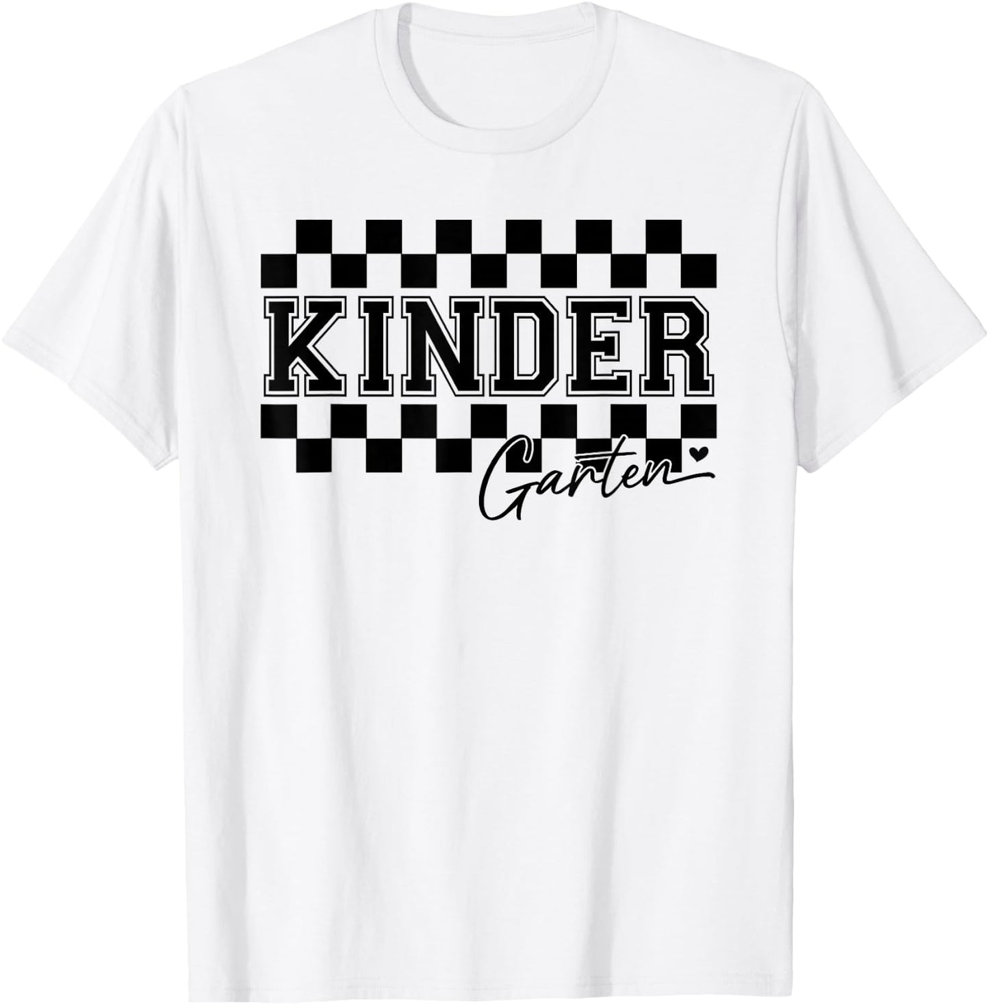 kindergarten Checkered Teacher 1st Day Back to School Women T-Shirt - T-Shirt | White
