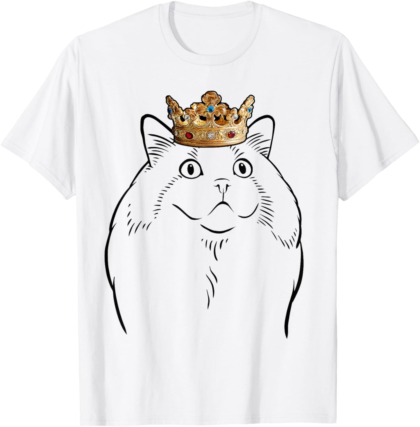 Ragdoll Cat Wearing Crown T-Shirt - T-Shirt | White