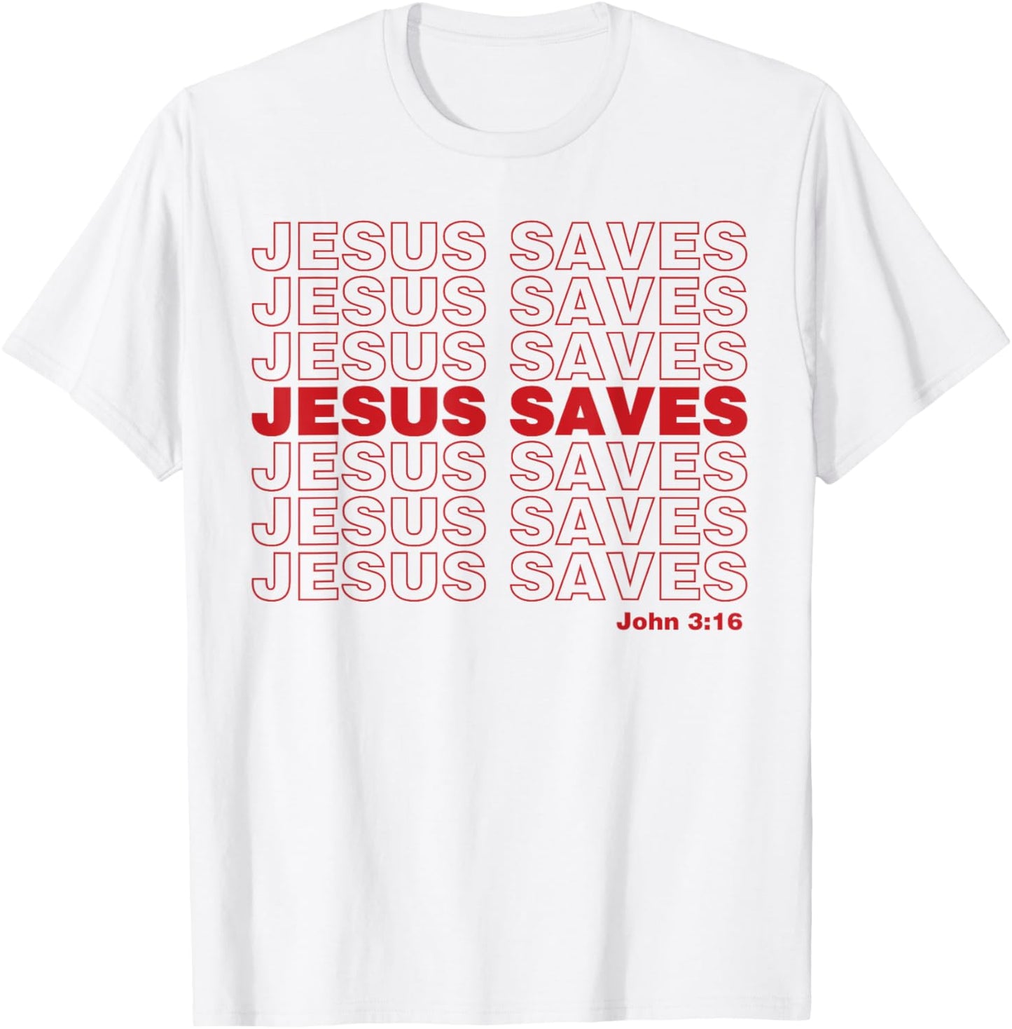 Christian Shirt Faith Gifts - Jesus Saves John 3:16 T-Shirt - T-Shirt | White