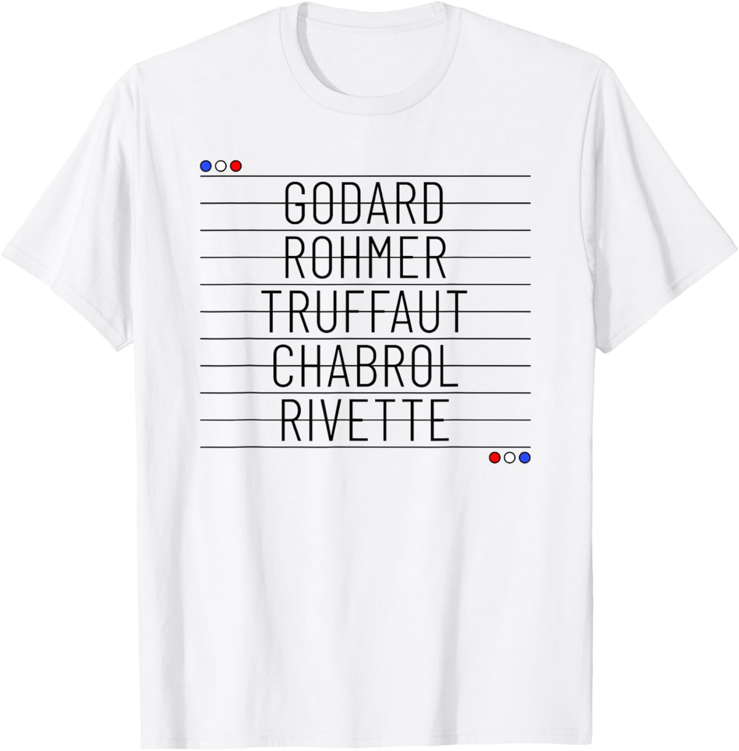 French New Wave Film Directors Cinema / Movie Buff T-Shirt - T-Shirt | White