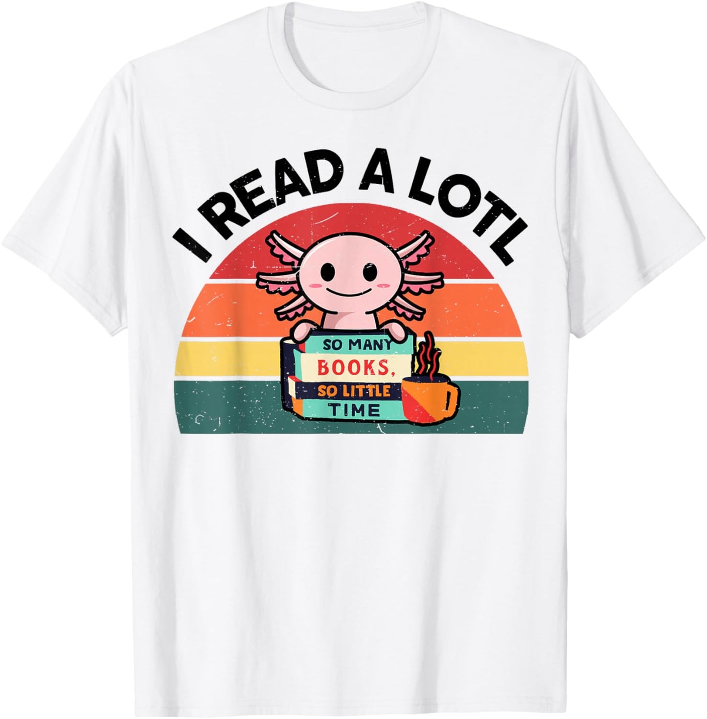 Axolotl-Shirt Reading Book Readsolotl Kids Boys Girls Cute T-Shirt - T-Shirt | White