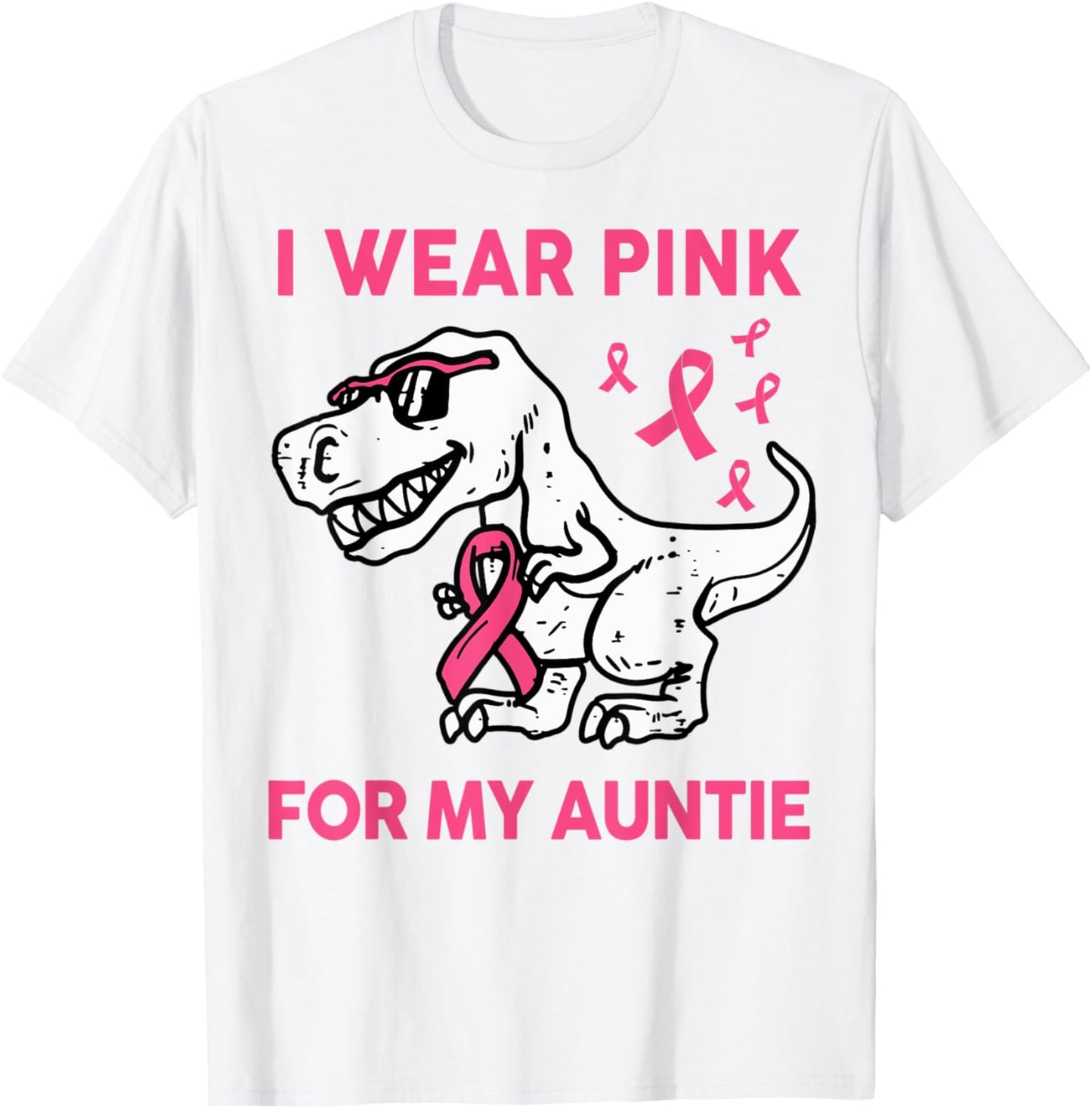 I Wear Pink For My Auntie Breast Cancer Awareness Toddler T-Shirt - T-Shirt | White