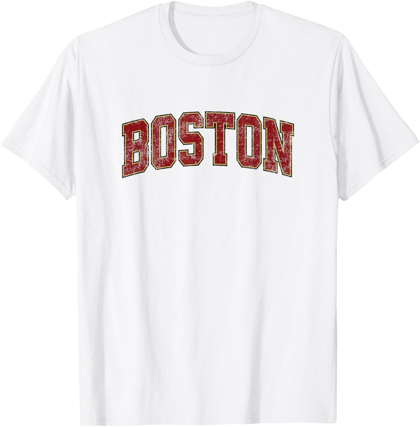 Boston Massachusetts MA Vintage Athletic Sports Design T-Shirt - T-Shirt | White