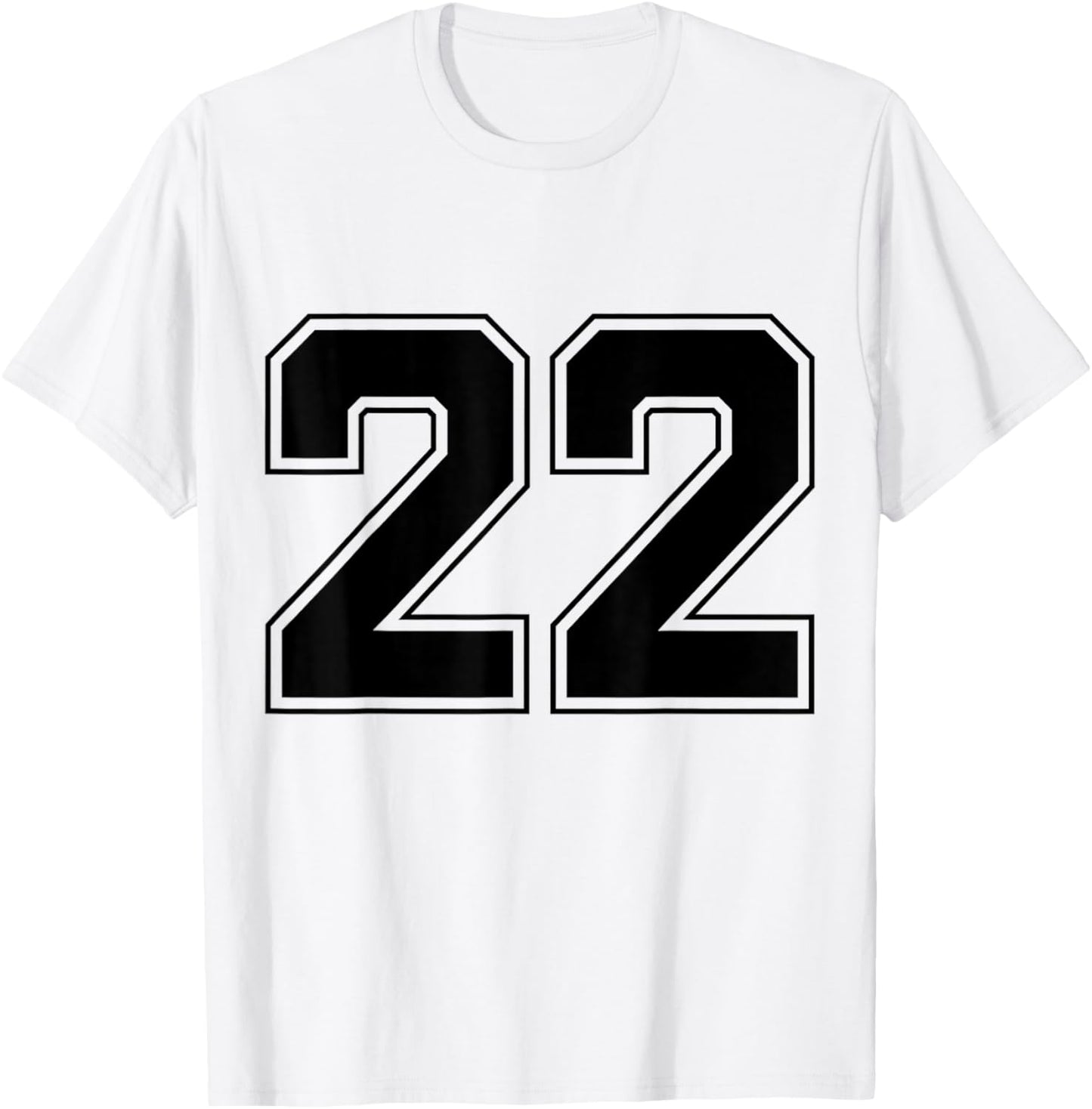 Number 22 Big Bold Capital Varsity Alphabet Monogram T-Shirt - T-Shirt | White