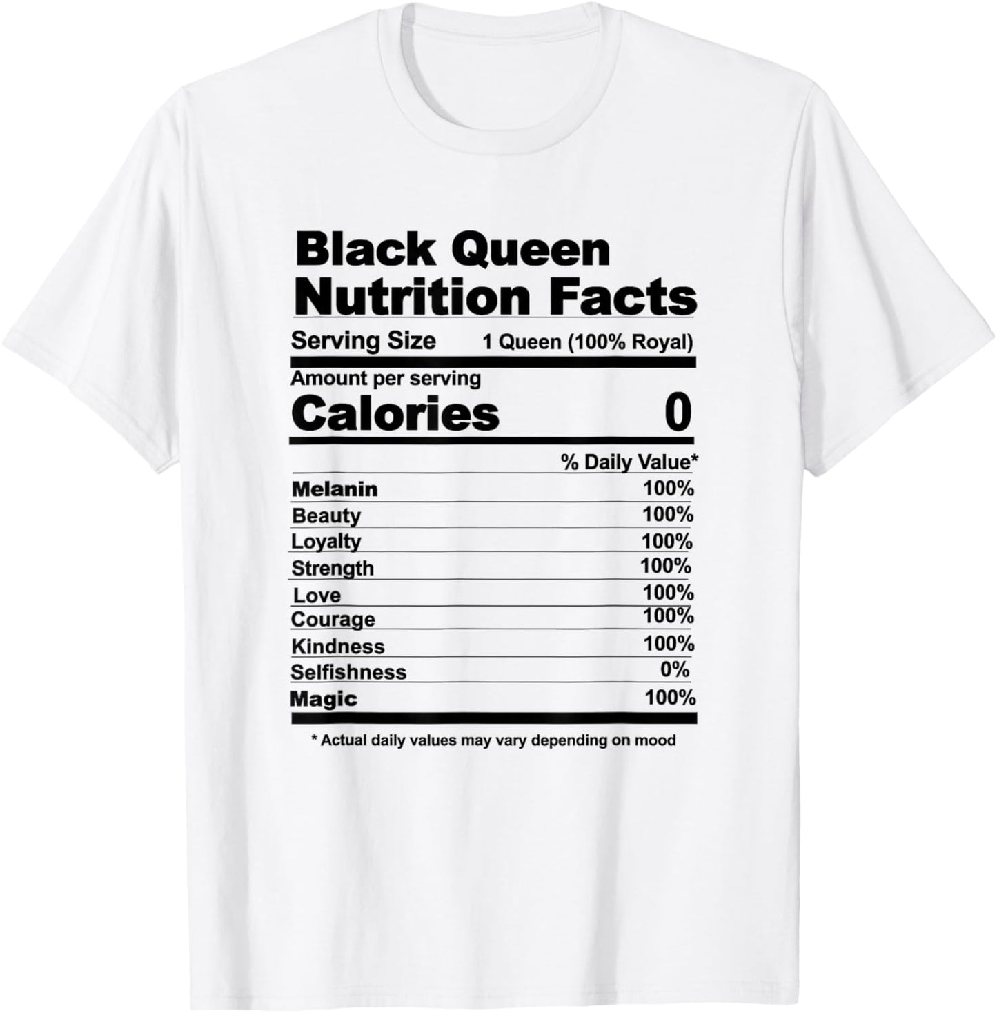 Black Queen nutritional facts T-Shirt - T-Shirt | White
