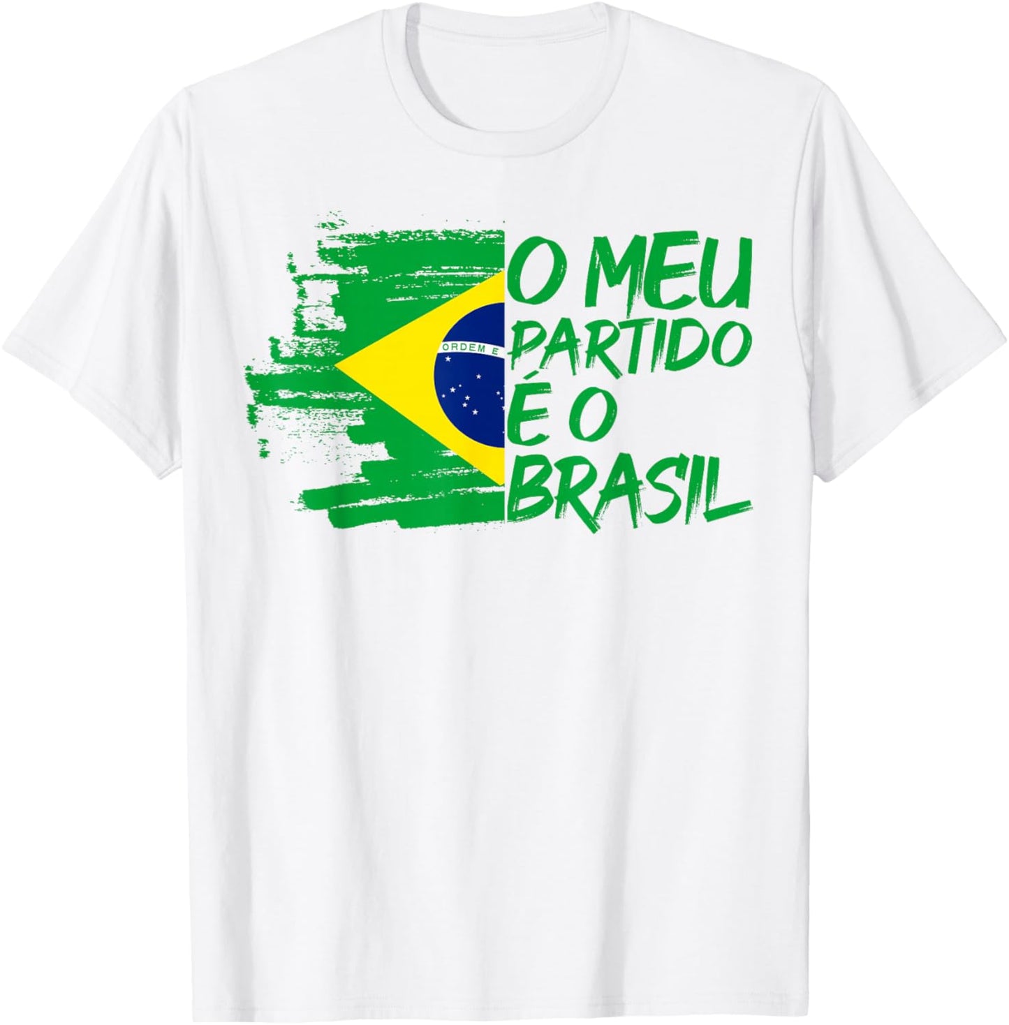 Meu Partido E O Brasil Flag Jair Bolsonaro Presidente 2026 T-Shirt - T-Shirt | White