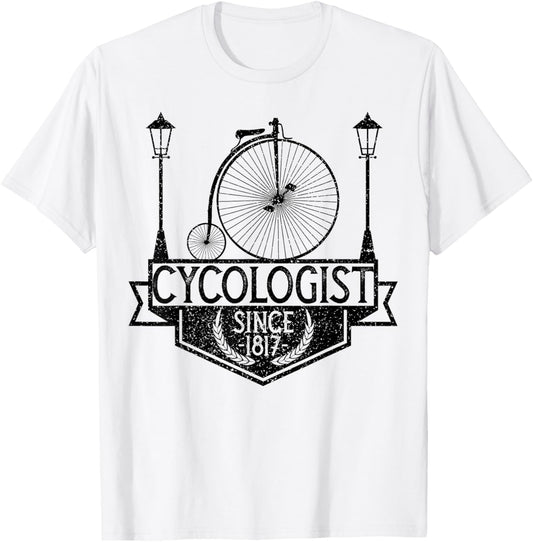 Cycologist Gentleman Vintage Bicycle Penny Farthing 1817 T-Shirt - T-Shirt | White