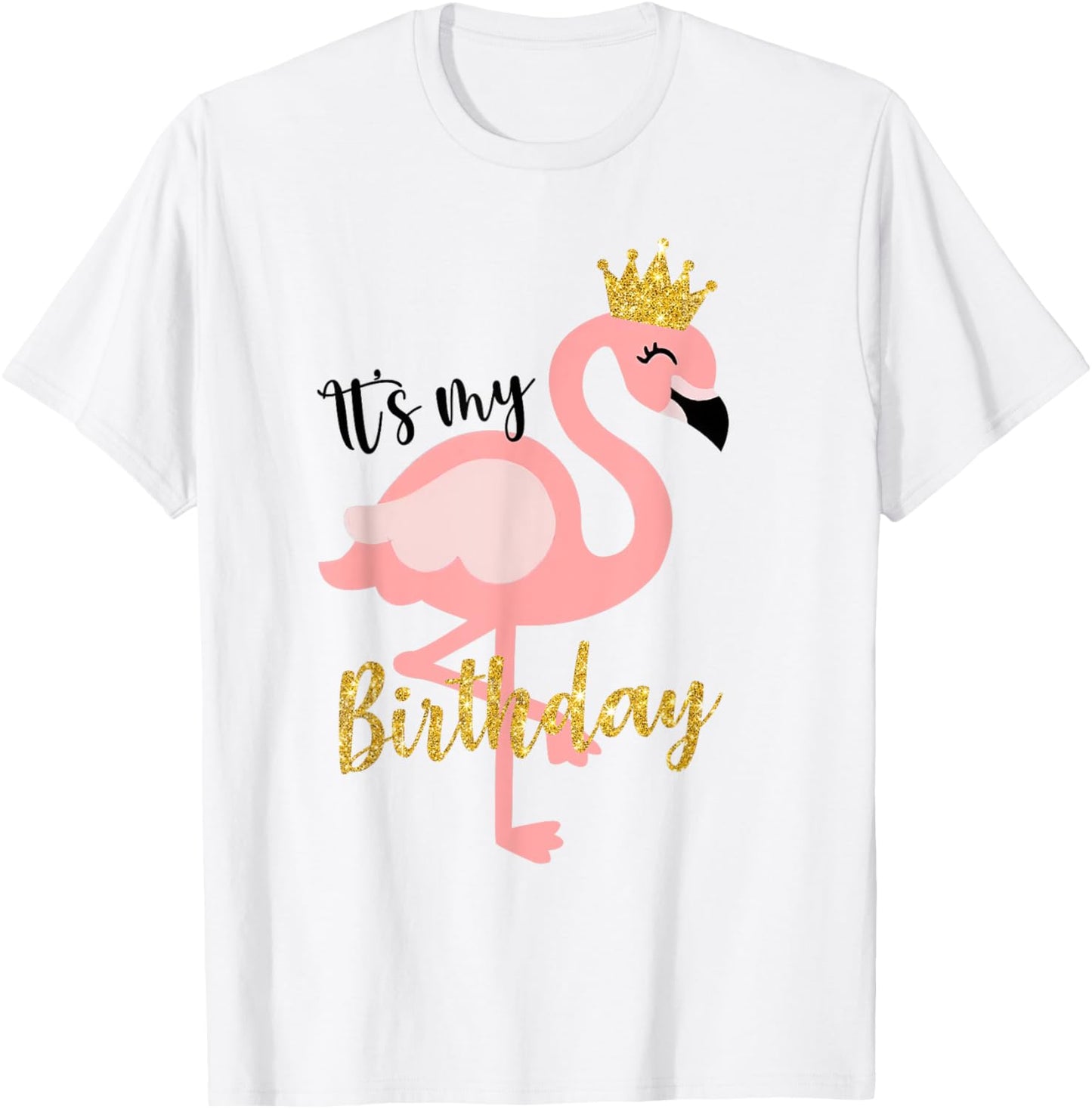 It's My The Birthday Princess Shirt Flamingo Girls Kids T-Shirt - T-Shirt | White