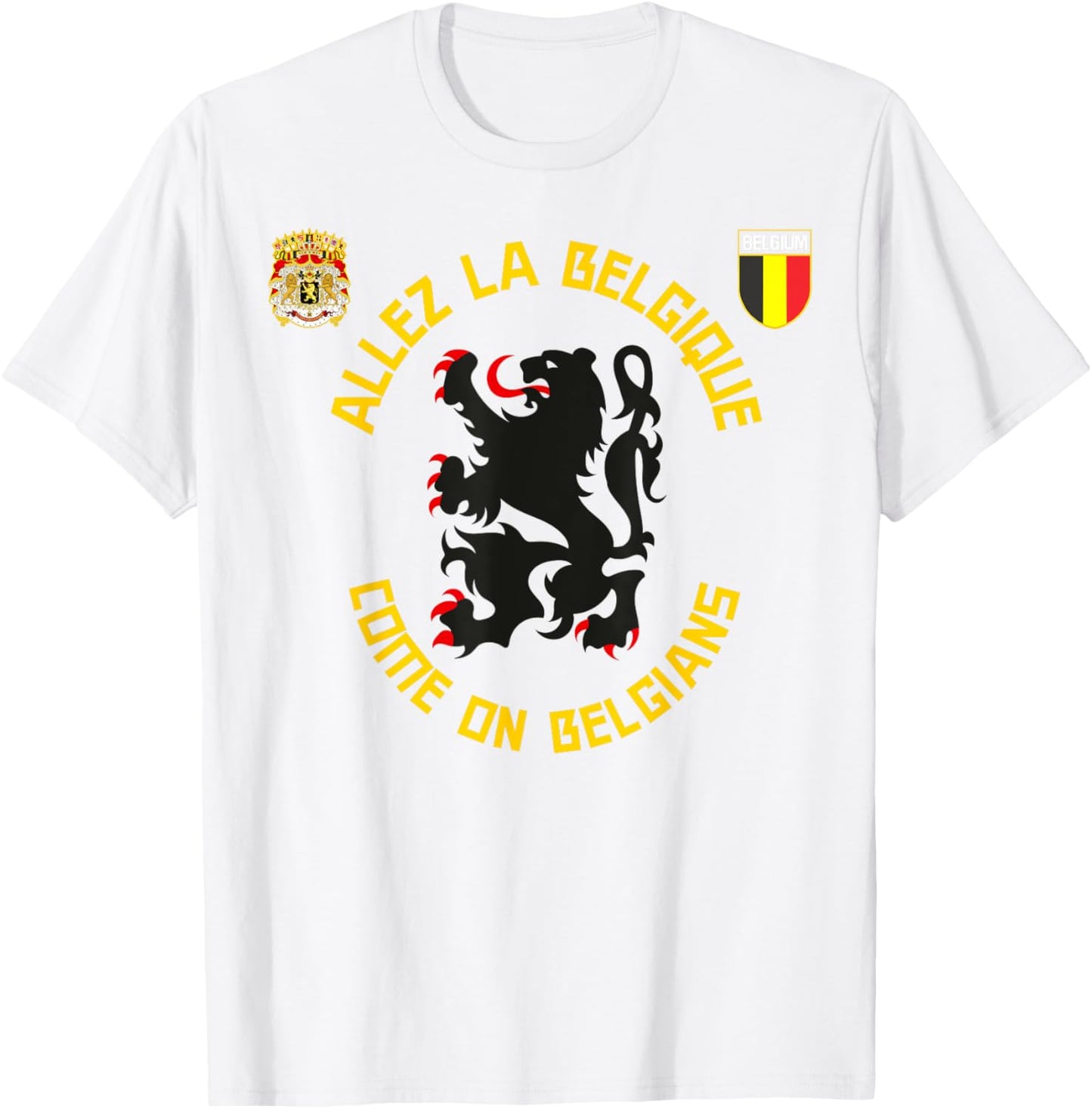 Allez La Belgique Belgian Football Travel Jersey T-Shirt - T-Shirt | White