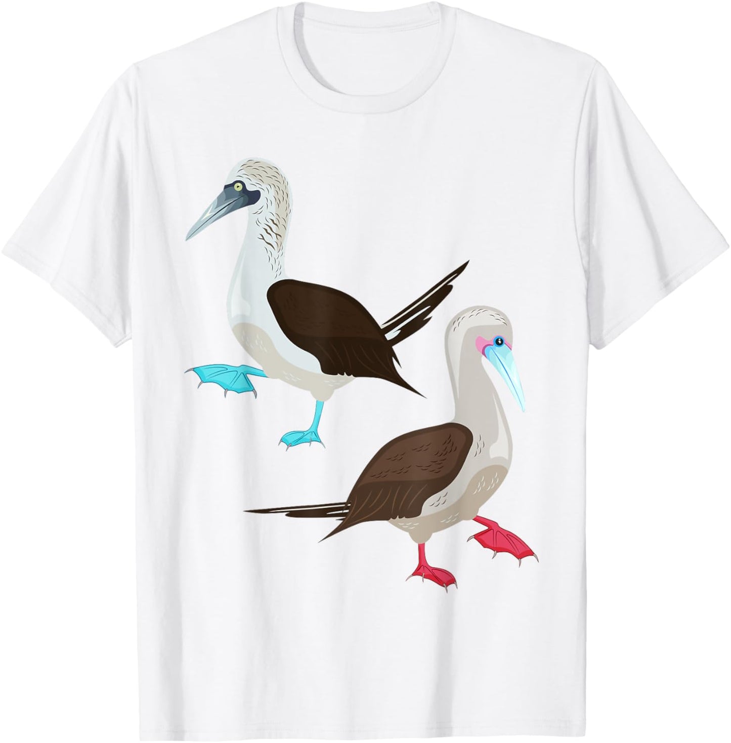 Blue and Red Footed Booby Bird T-Shirt - T-Shirt | White