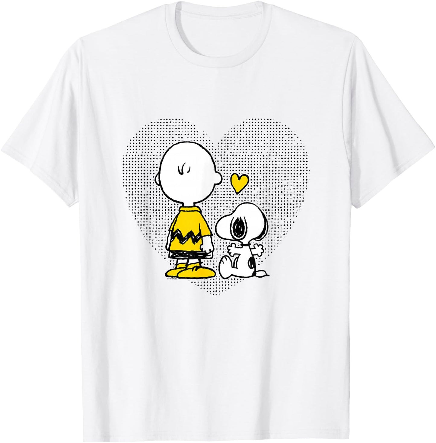 Peanuts Charlie Brown Snoopy Dot Heart T-Shirt - T-Shirt | White