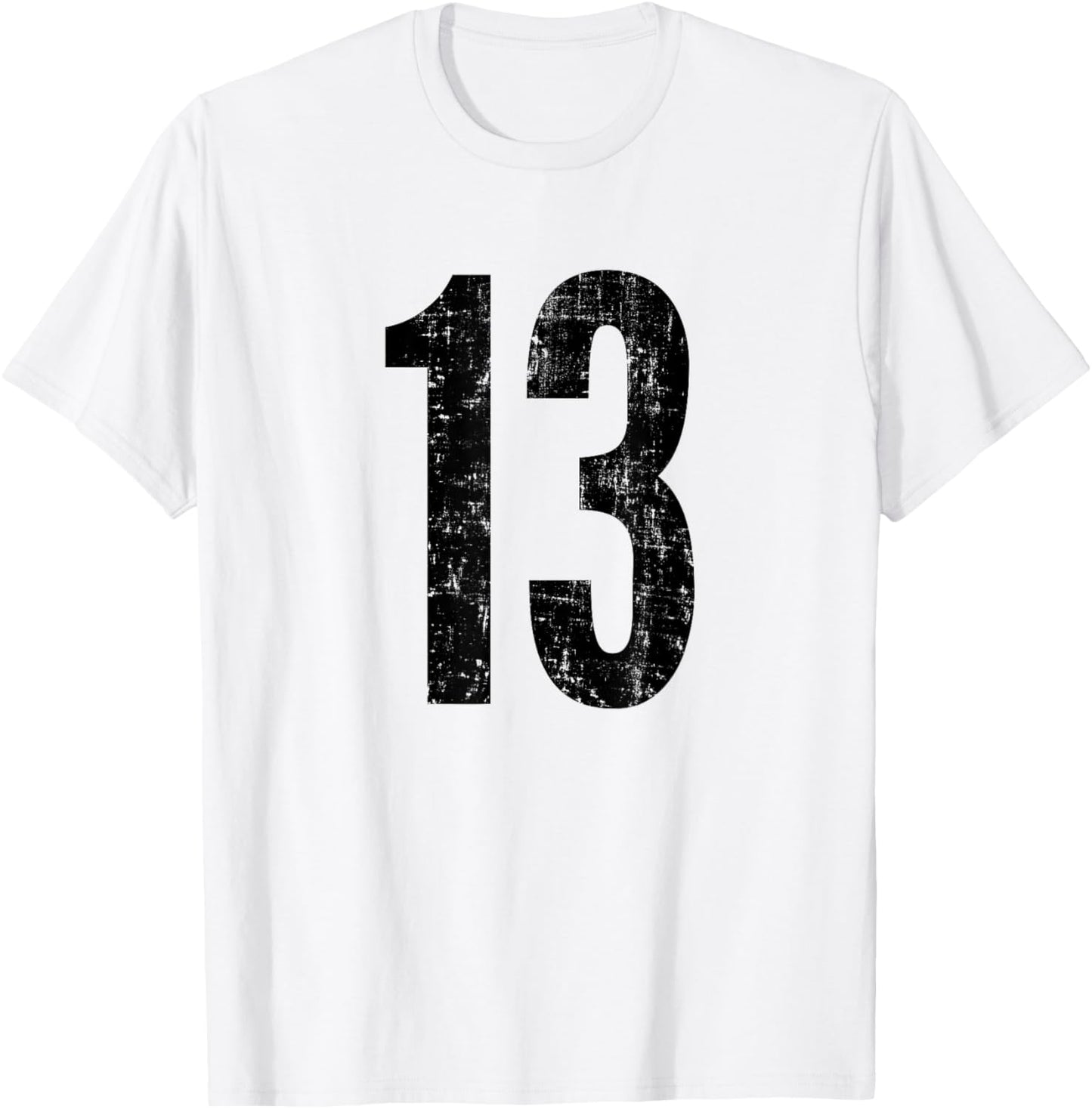 Number 13 Distressed Vintage Thirteen Sport Training Team T-Shirt - T-Shirt | White
