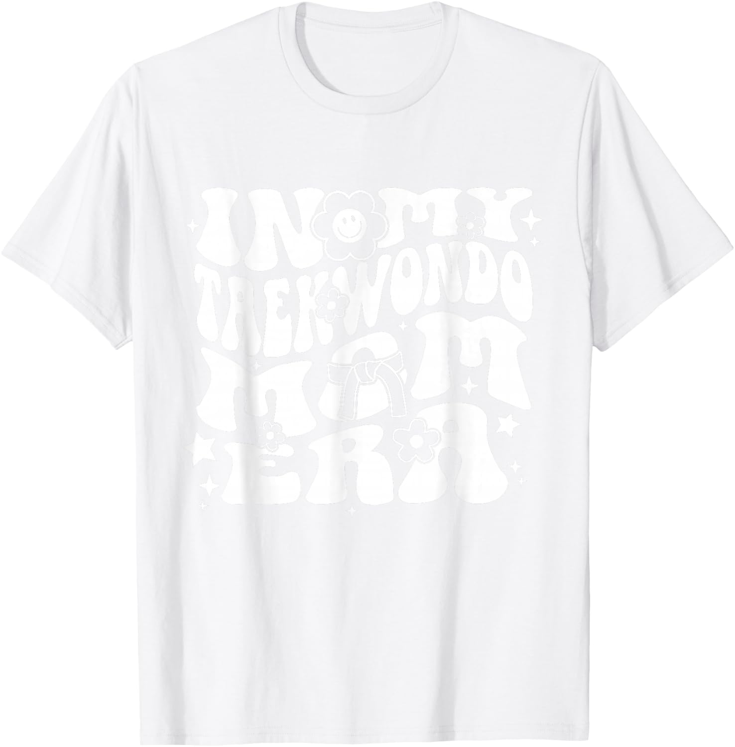 In My Taekwondo Mom Era Groovy Martial Arts Sports Parent T-Shirt - T-Shirt | White
