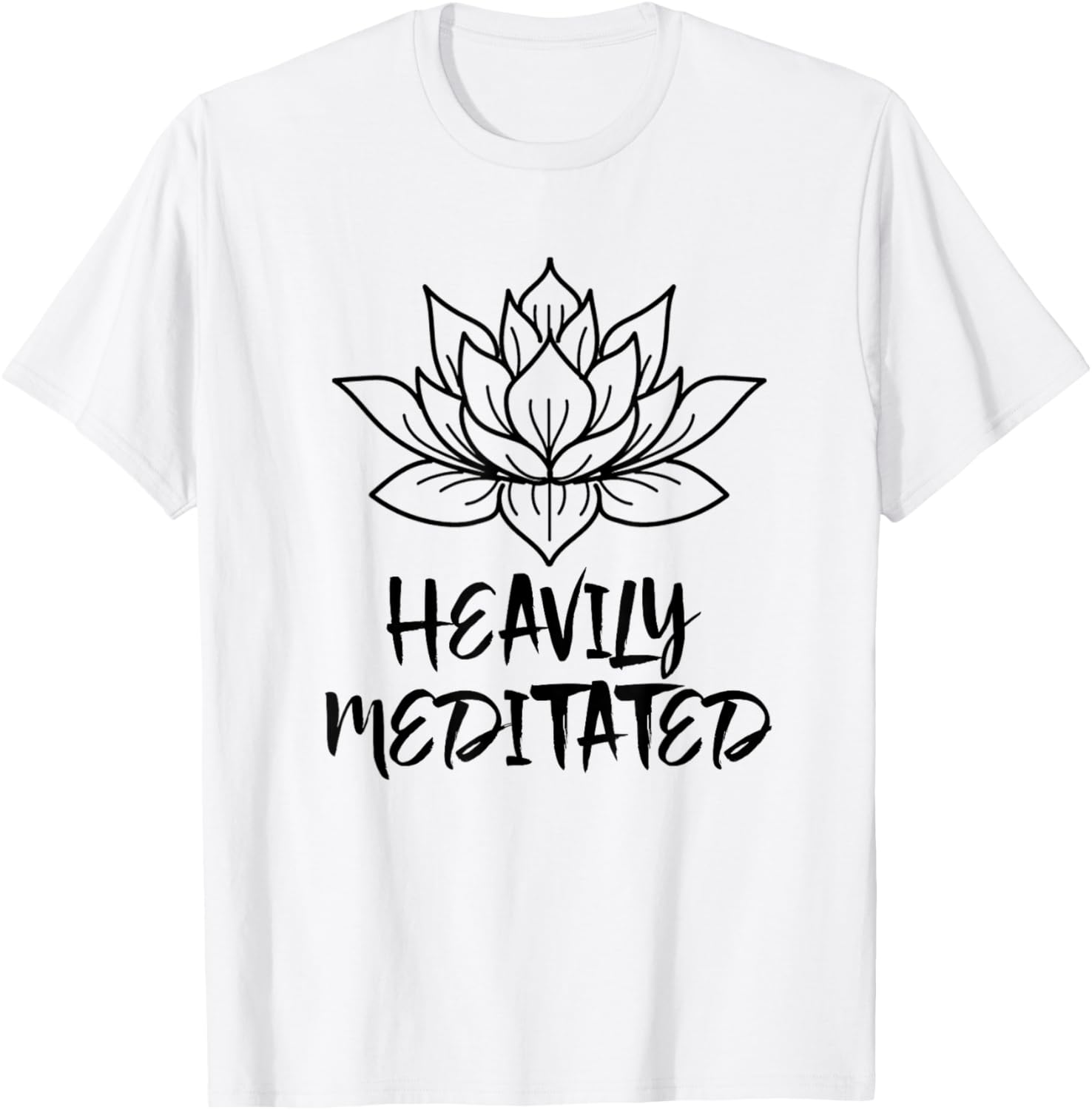 Heavily Meditated - Funny Yoga T-Shirt - T-Shirt | White