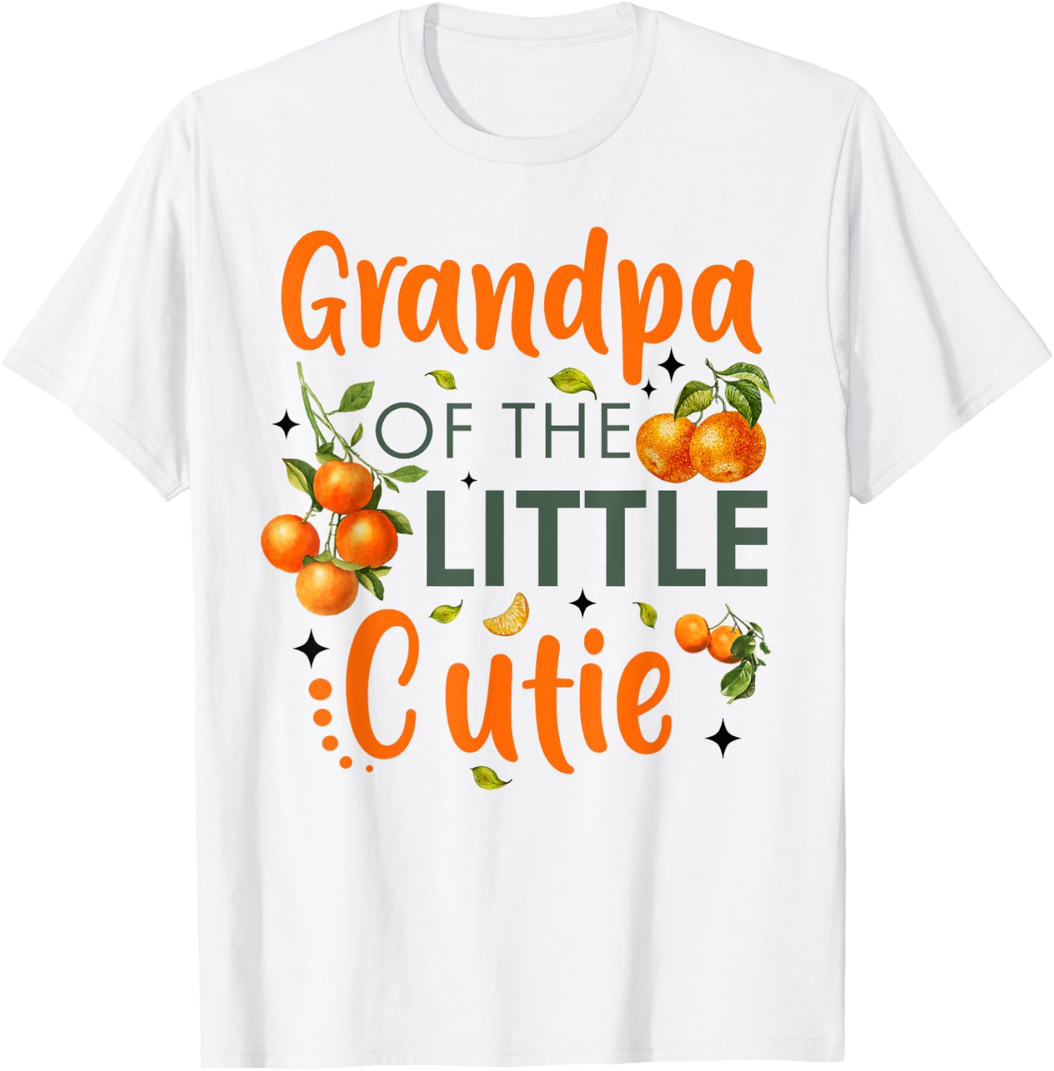 Grandpa Of The Little Cutie Orange 1st Birthday Party T-Shirt - T-Shirt | White