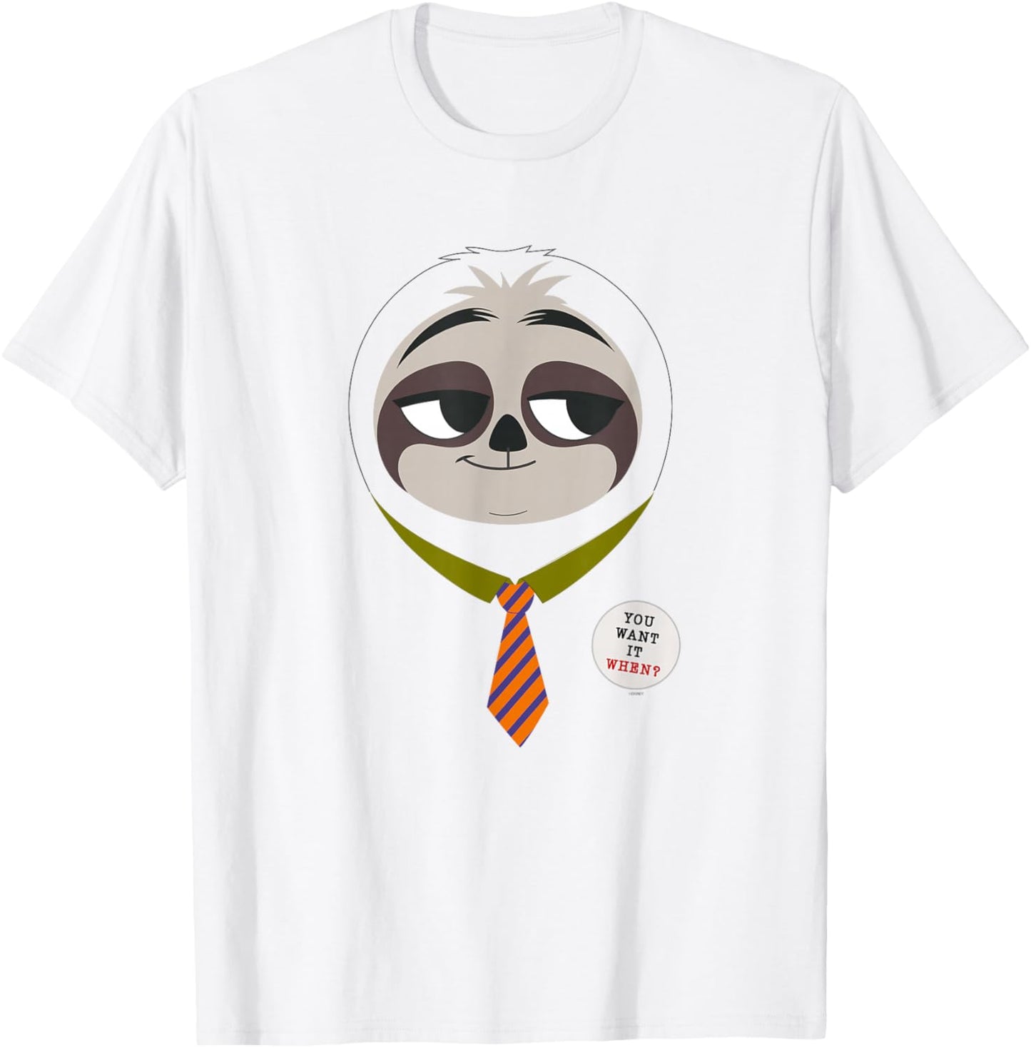 Disney Zootopia Flash The Sloth Face T-Shirt - T-Shirt | White