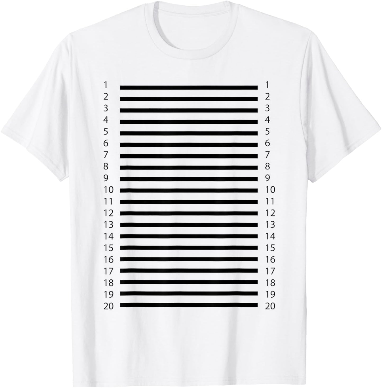 Hair length check 20 lines on the front of the T-Shirt - T-Shirt | White
