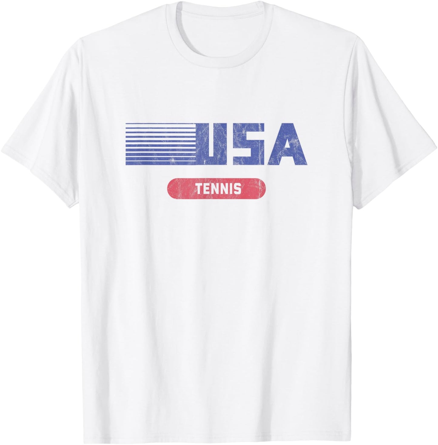 Retro USA 2020 Team American Tennis Vintage T-Shirt - T-Shirt | White