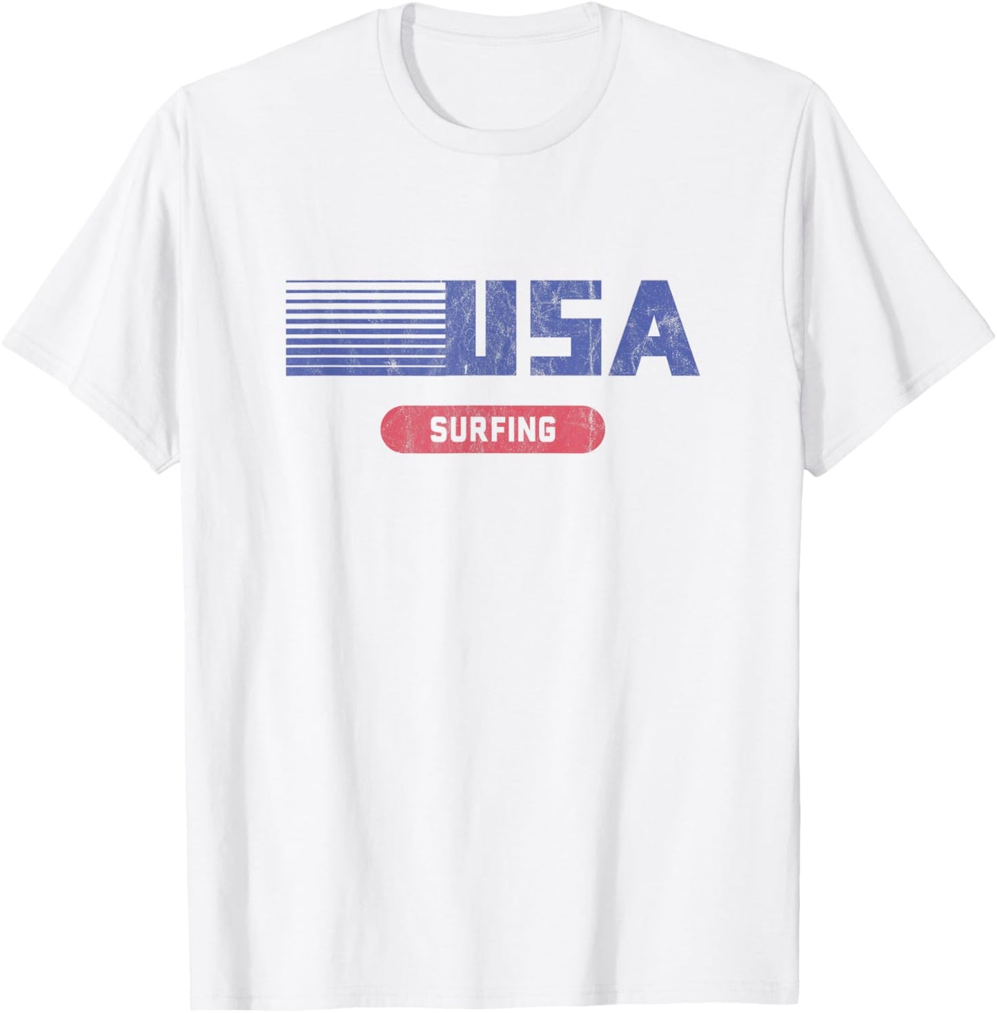 Retro USA 2020 Team American Surfing Vintage T-Shirt - T-Shirt | White