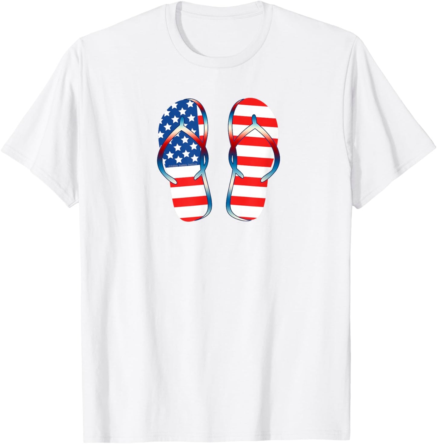 Patriotic USA Flag Summer Flip Flops - 4th of July T-Shirt - T-Shirt | White