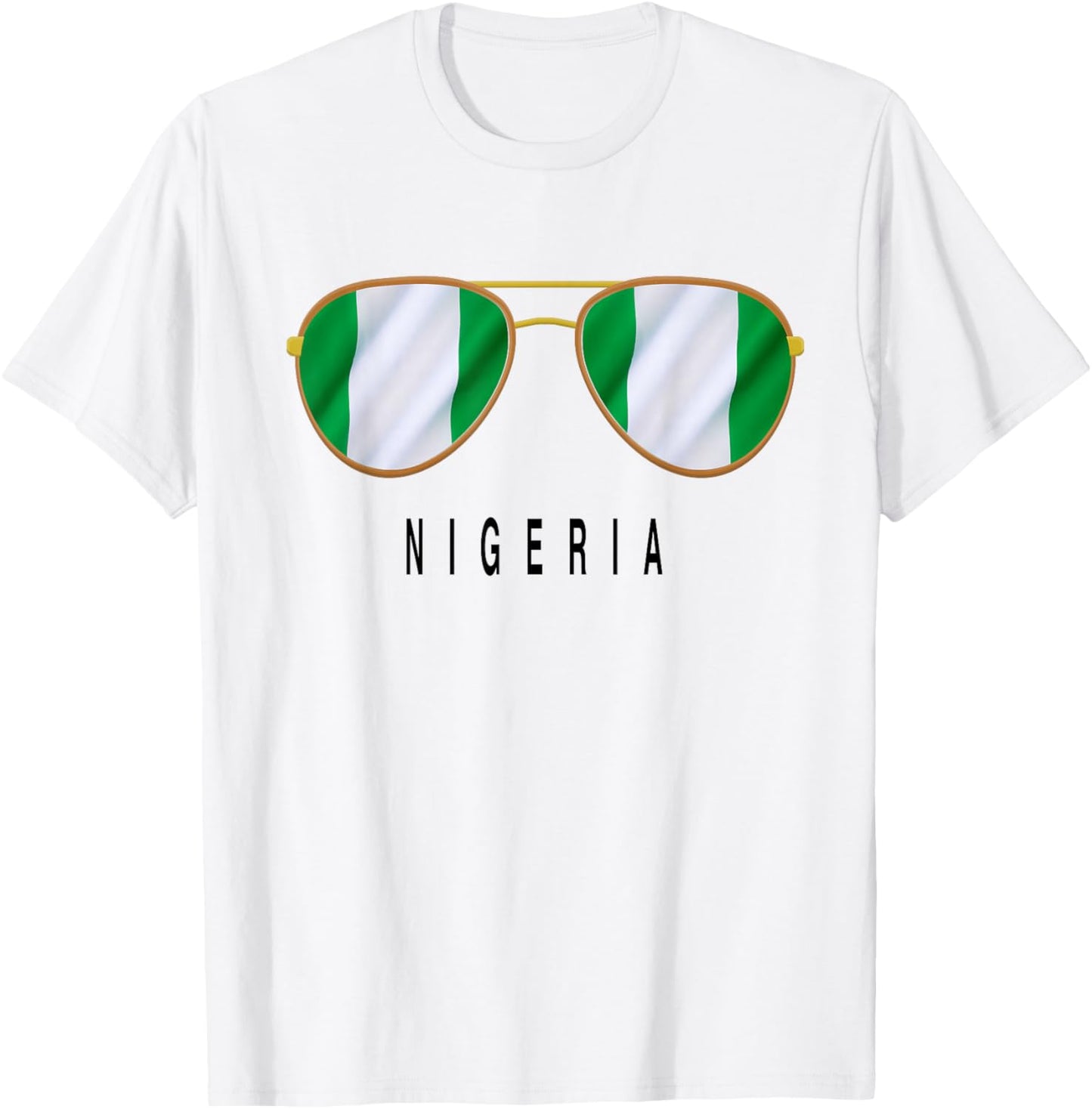 Nigeria Flag Nigerian Nigeria Pride Sunglasses T-Shirt - T-Shirt | White