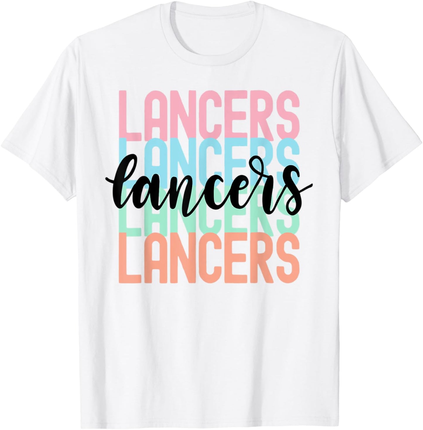 Lancers Team Mascot School Spirit Game Night T-Shirt - T-Shirt | White