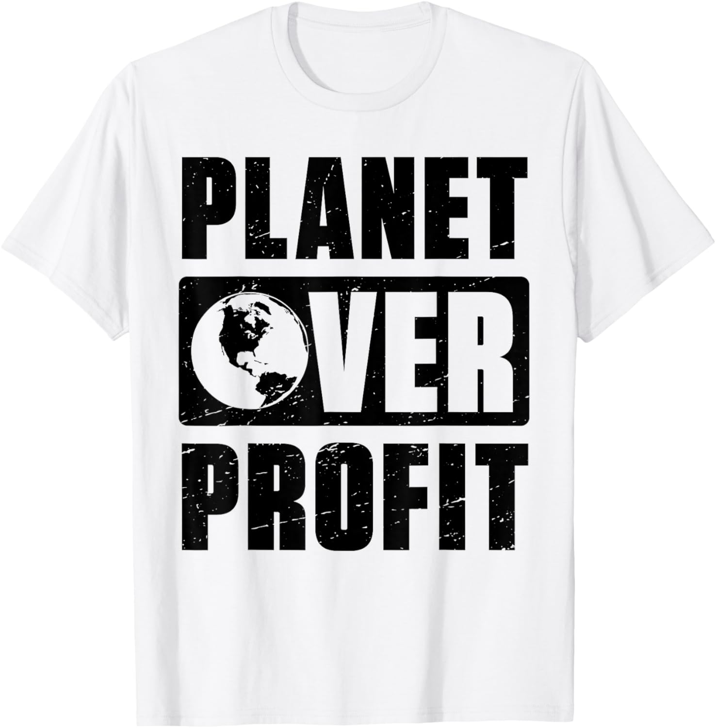 Earth Day Planet Over Profit Environmental Climate Change T-Shirt - T-Shirt | White