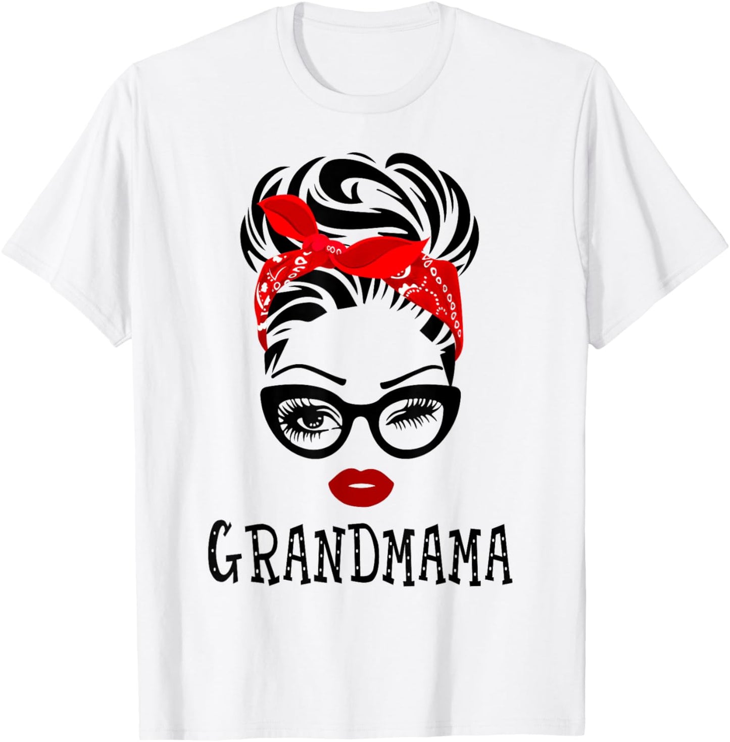 GRANDMAMA Wink Eye Woman Face Gift GRANDMAMA T-Shirt - T-Shirt | White