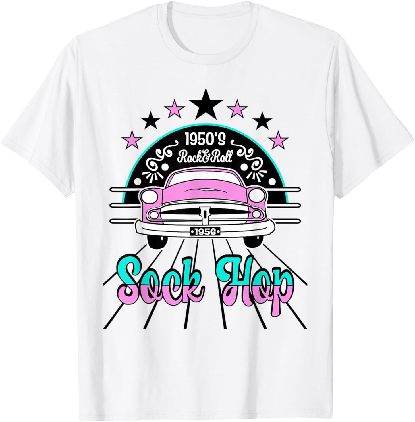50s Sock Hop Retro 1950s Rockabilly Doo Wop Rock and Roll T-Shirt - T-Shirt | White