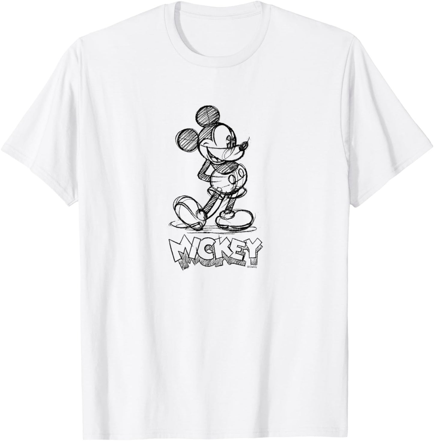 Mickey Mouse Sketch T-Shirt - T-Shirt | White