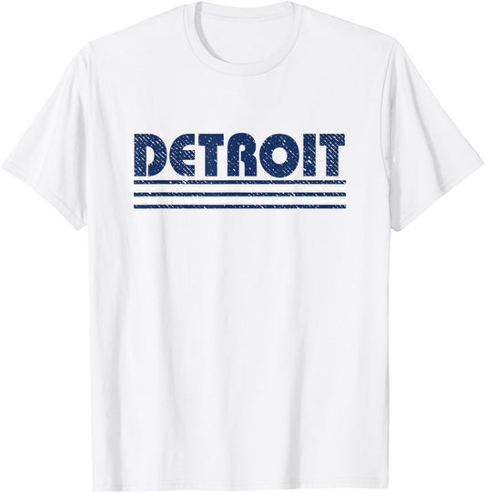 Detroit Vintage 80s Retro Style Orange T-Shirt - T-Shirt | White