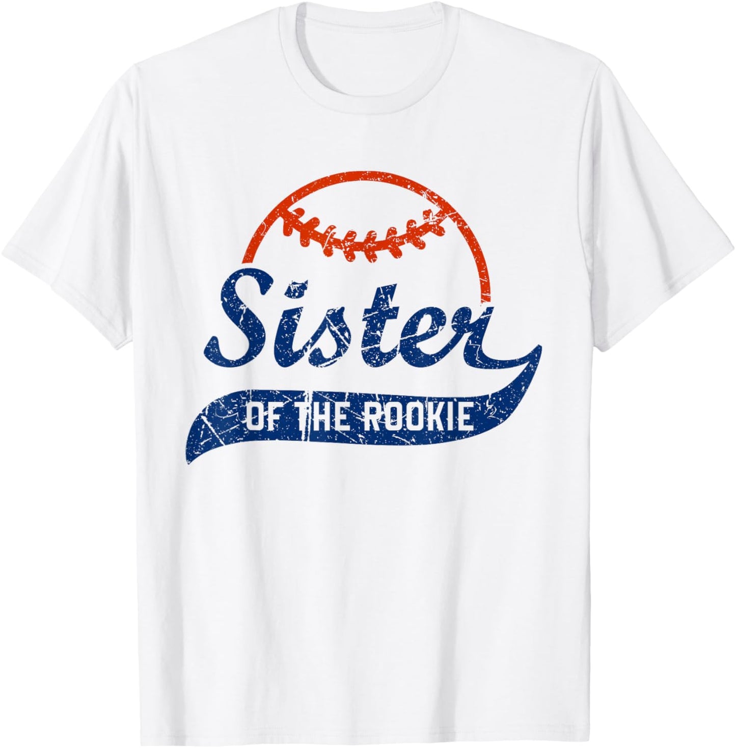 Funny Vintage Baseball Sister of the Rookie T-Shirt - T-Shirt | White