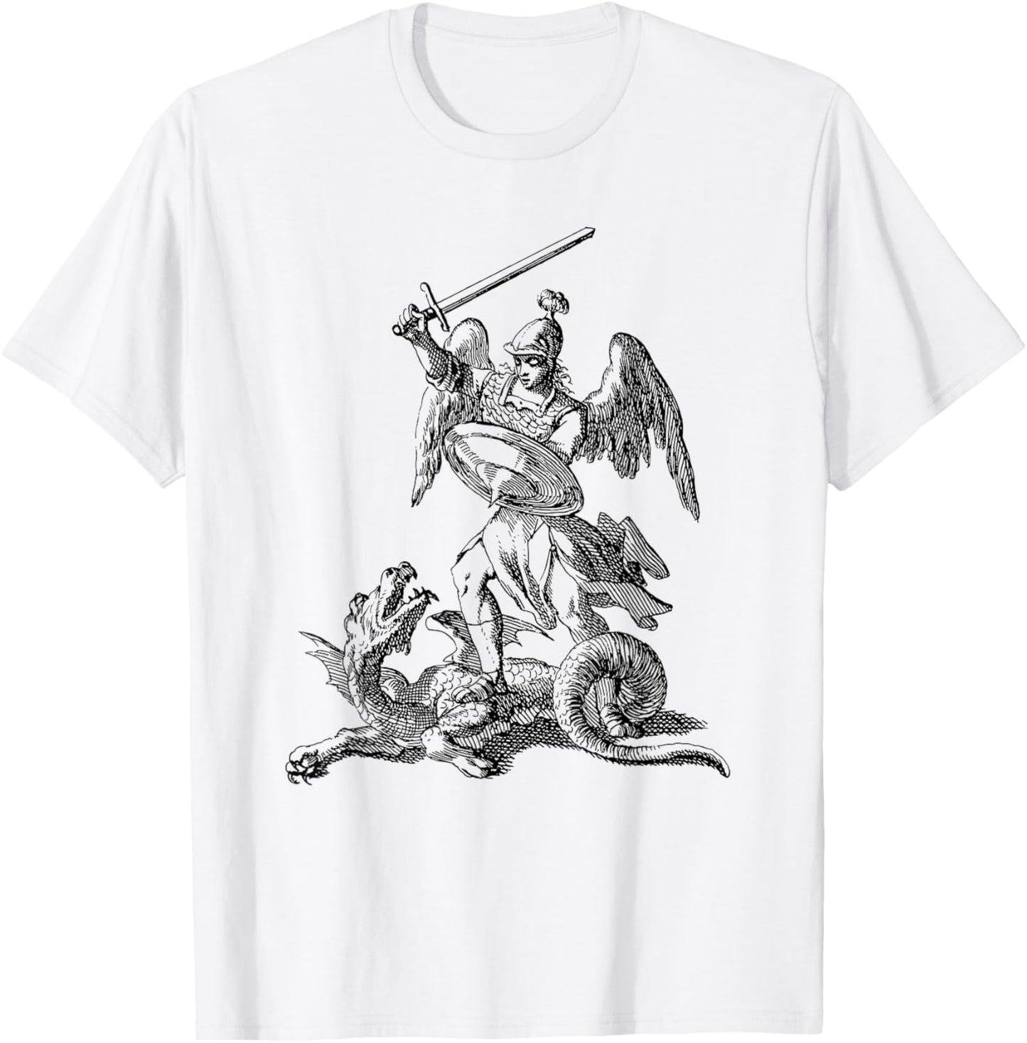 Saint George Shirt St George Slaying the Dragon Artwear T-Shirt - T-Shirt | White