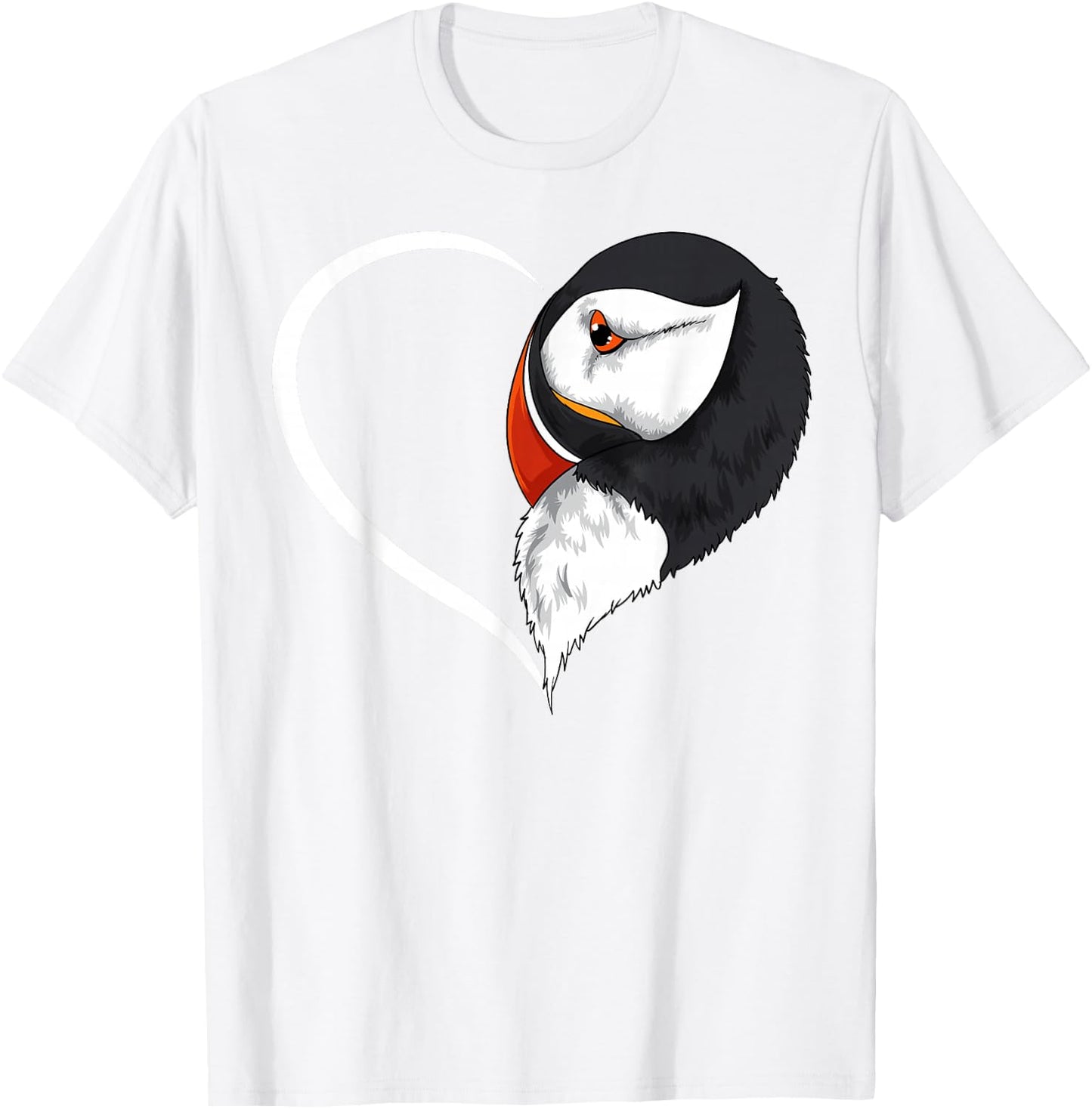Puffin Shirts Girls Kids Heart Cute Puffin T-Shirt - T-Shirt | White