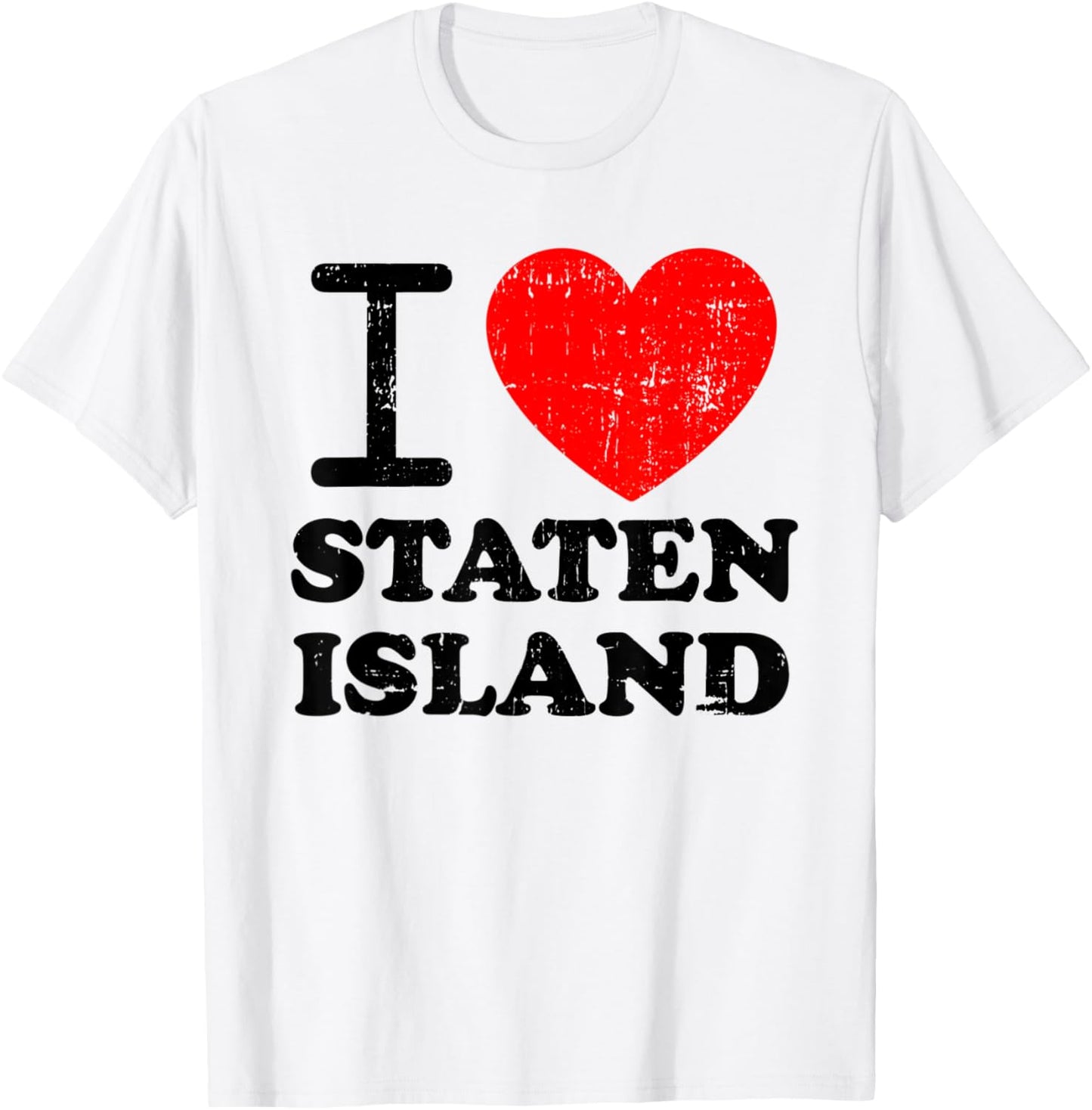 I Love Staten Island Red Heart T-Shirt - T-Shirt | White
