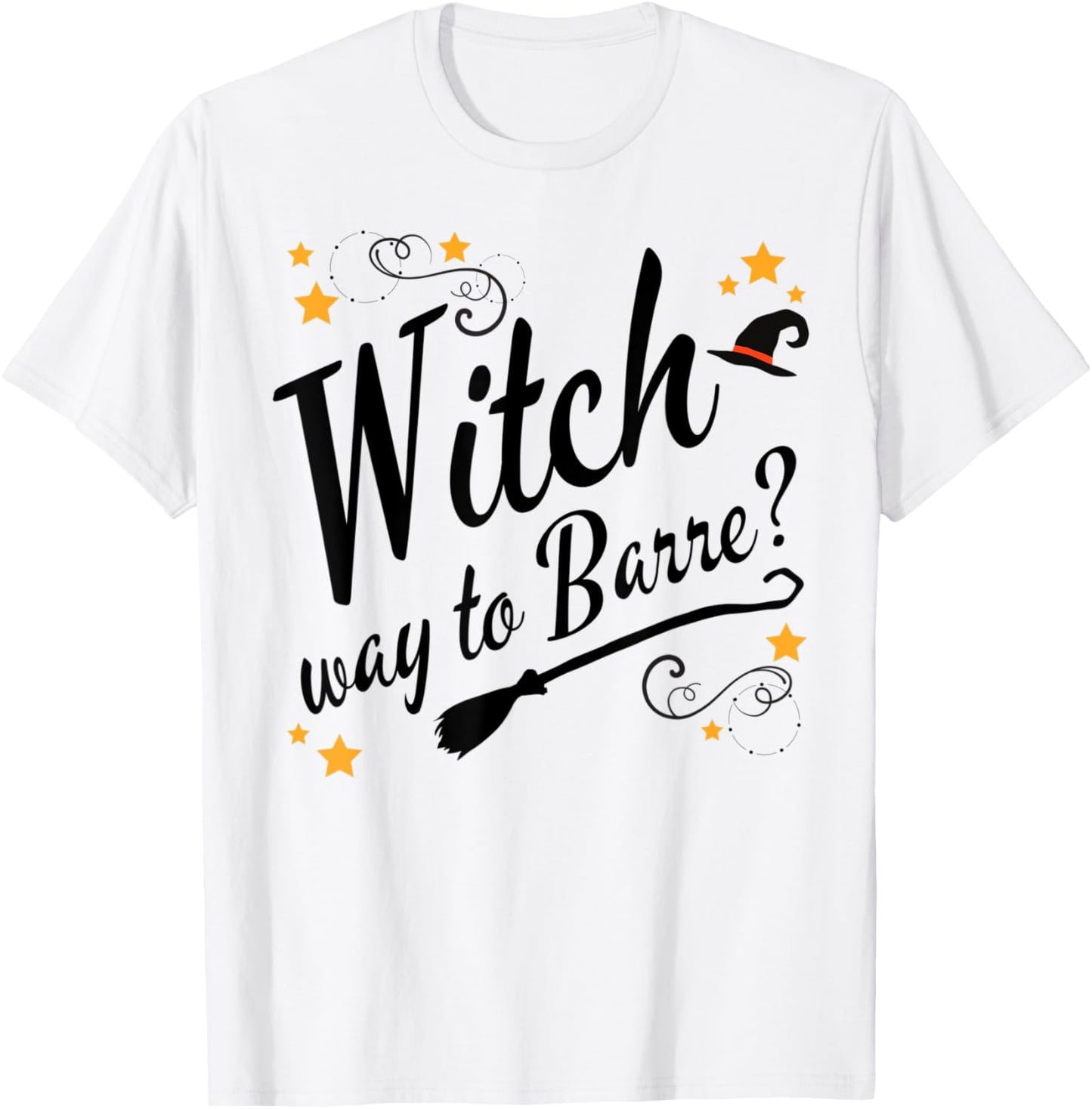 Funny Barre Halloween Witch Way to Barre T-Shirt - T-Shirt | White