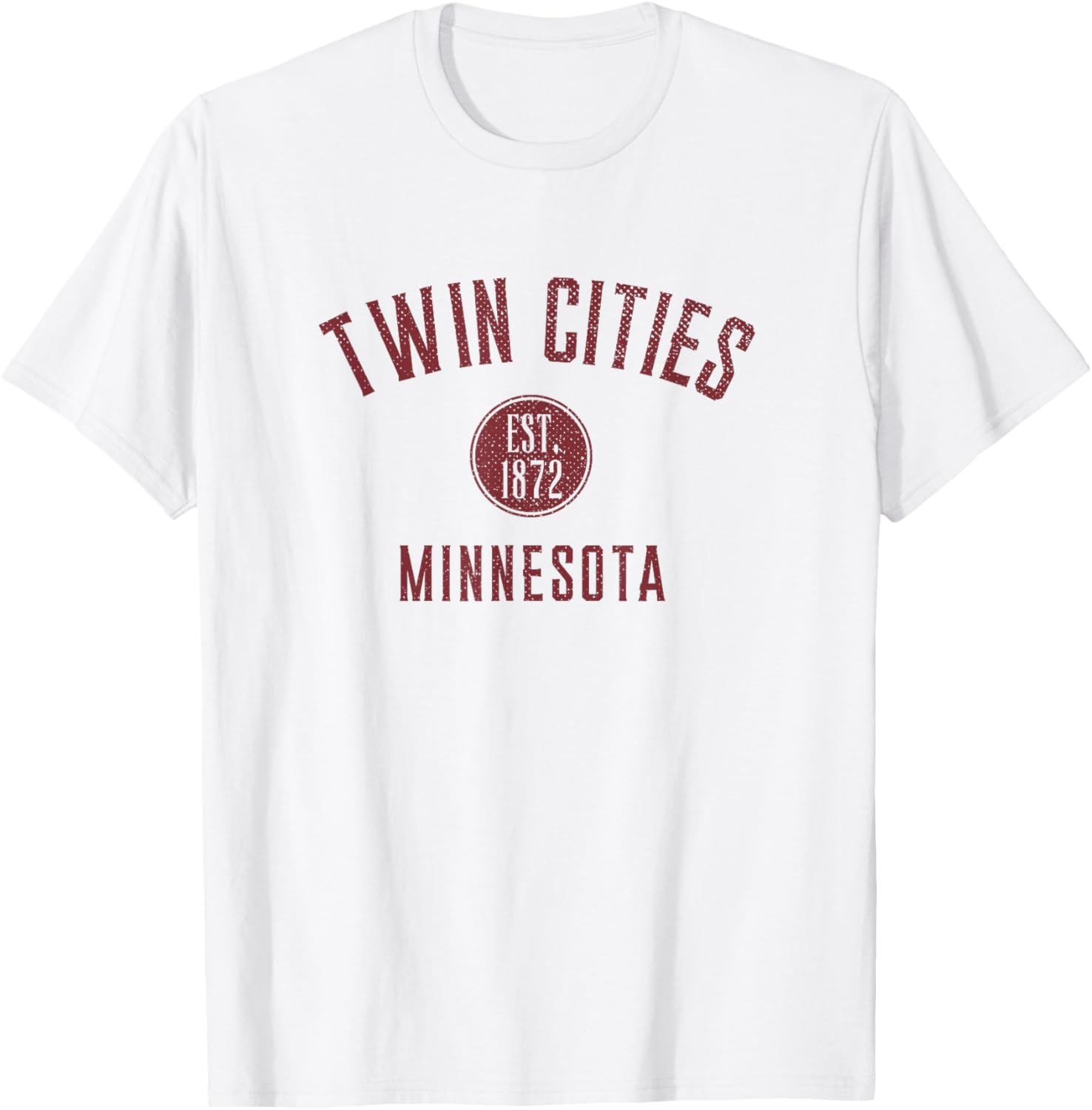 Twin Cities Minnesota Varsity Vintage Distressed Style T-Shirt - T-Shirt | White